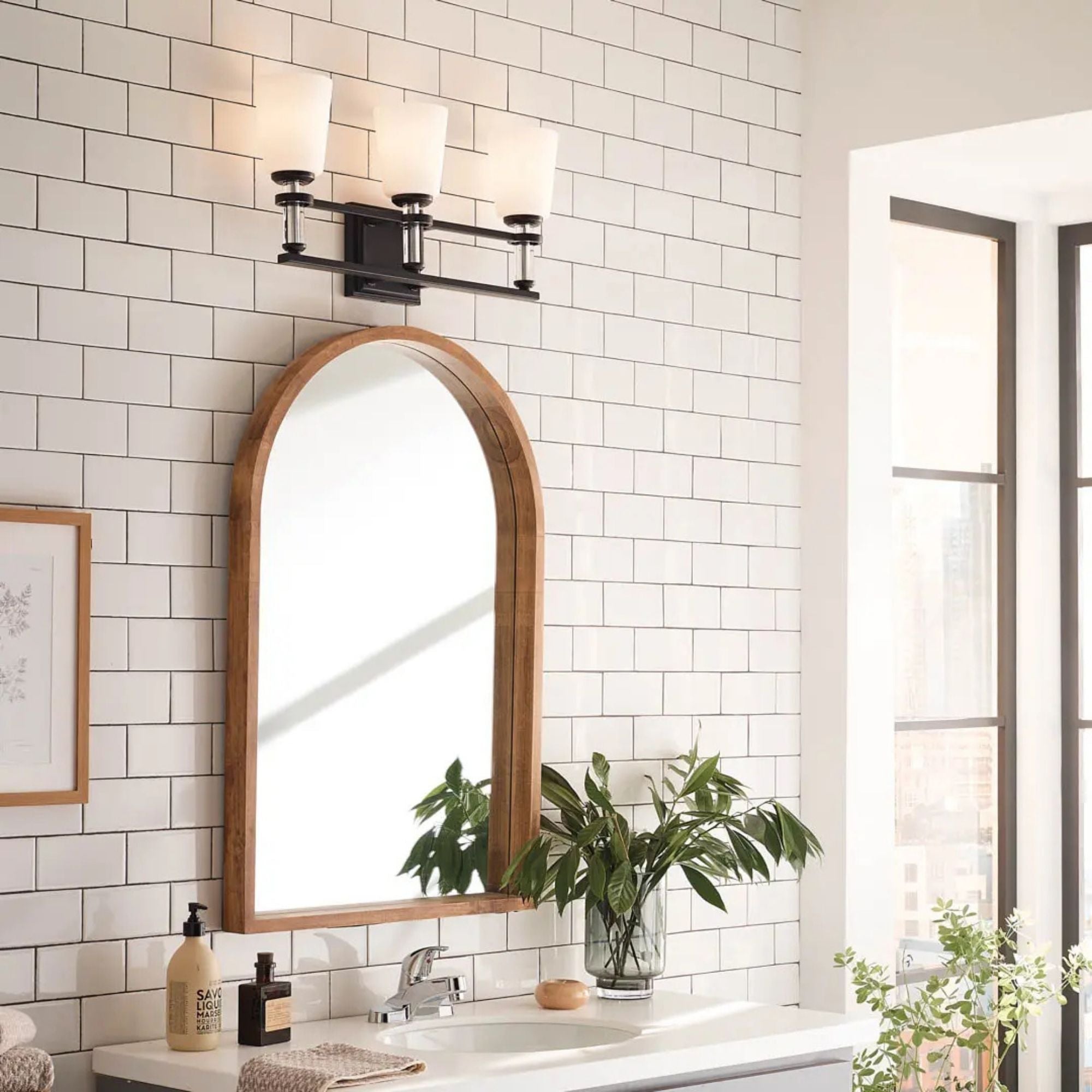 Kichler Lighting - Rosalind 24" 3-Light Bath Vanity Light, Black Finish | Bees Lighting