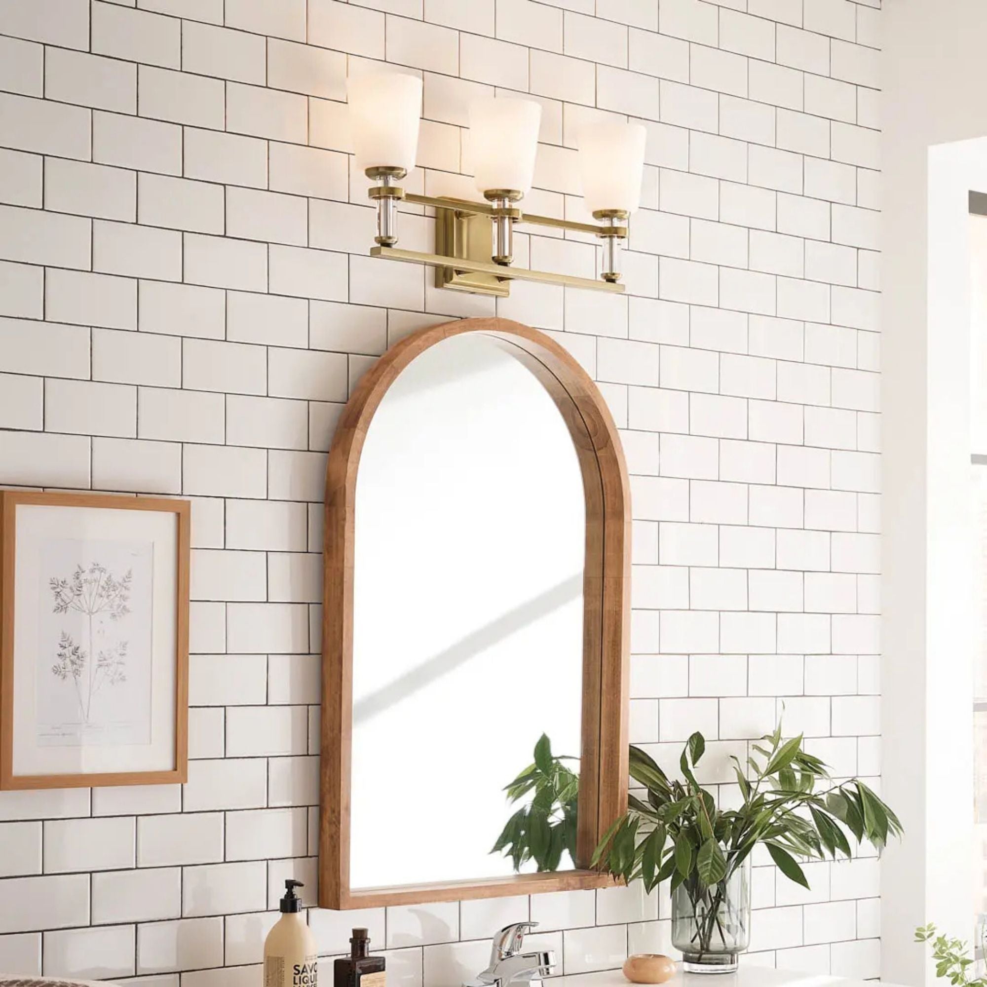 Kichler Lighting - Rosalind 24" 3-Light Bath Vanity Light, Brushed Natural Brass Finish | Bees Lighting