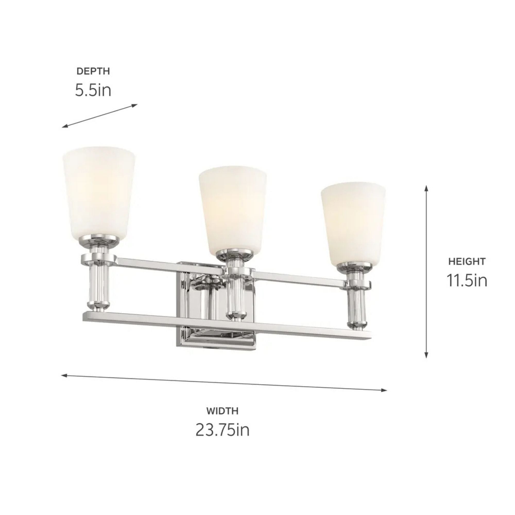 Kichler Lighting - Rosalind 24" 3-Light Bath Vanity Light, Polished Nickel Finish | Bees Lighting