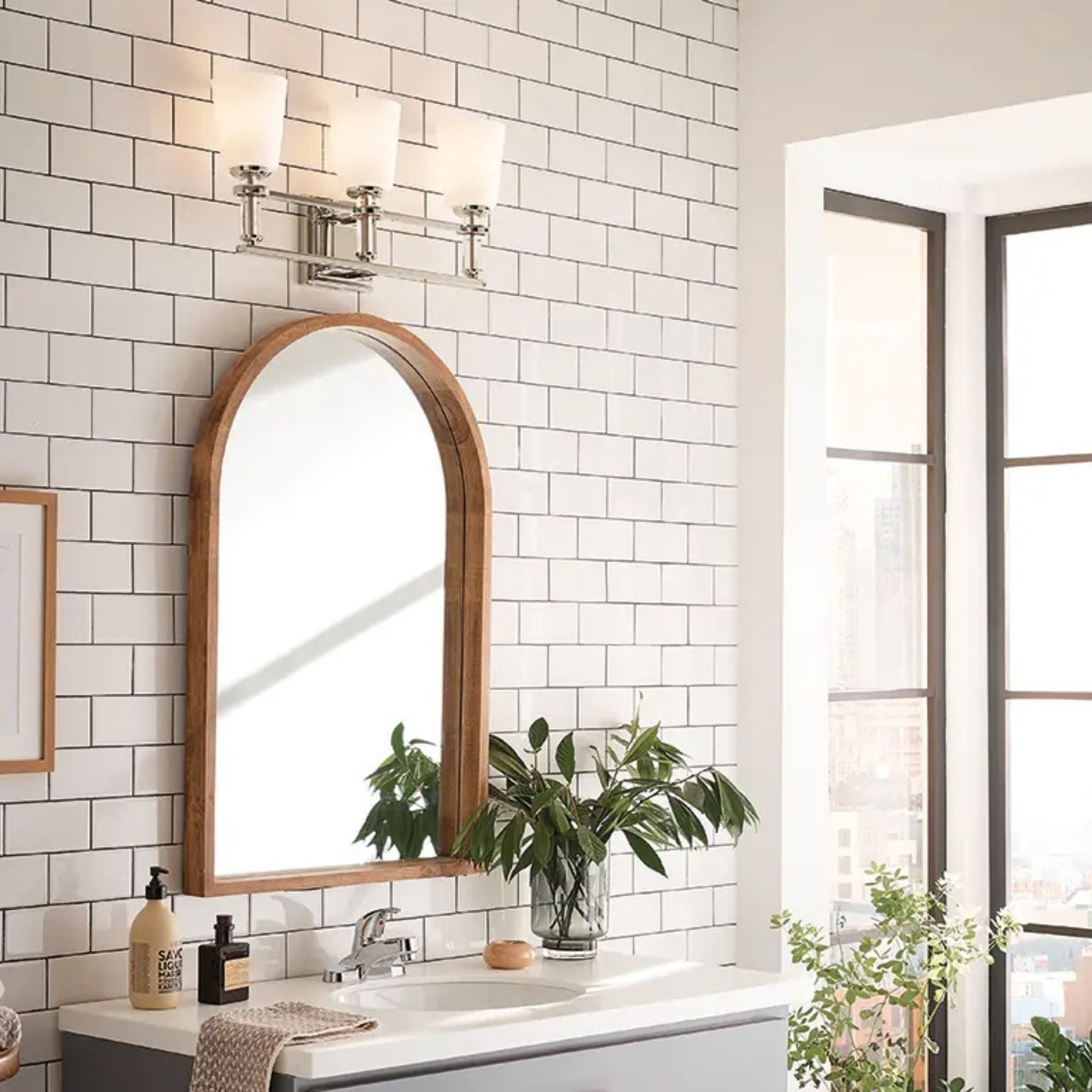 Kichler Lighting - Rosalind 24" 3-Light Bath Vanity Light, Polished Nickel Finish | Bees Lighting