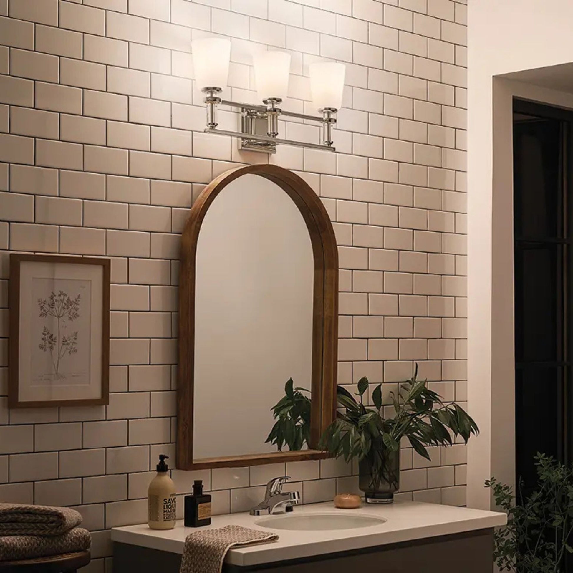 Kichler Lighting - Rosalind 24" 3-Light Bath Vanity Light, Polished Nickel Finish | Bees Lighting