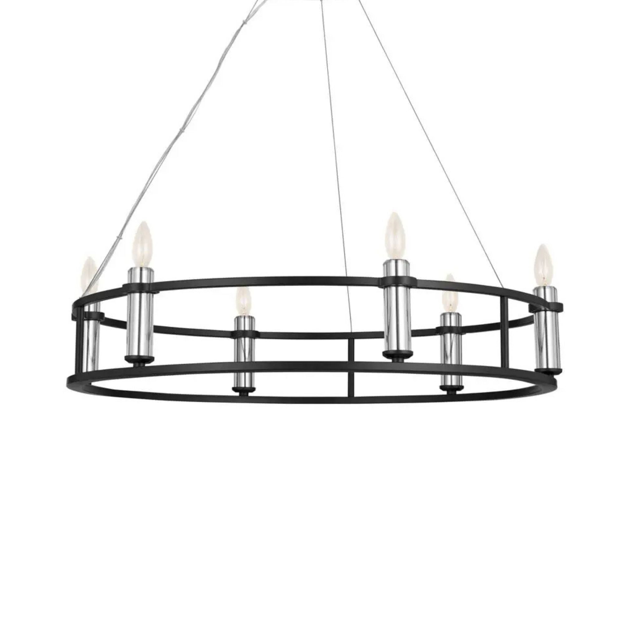 Rosalind 33" 6-Light Chandelier, Black Finish