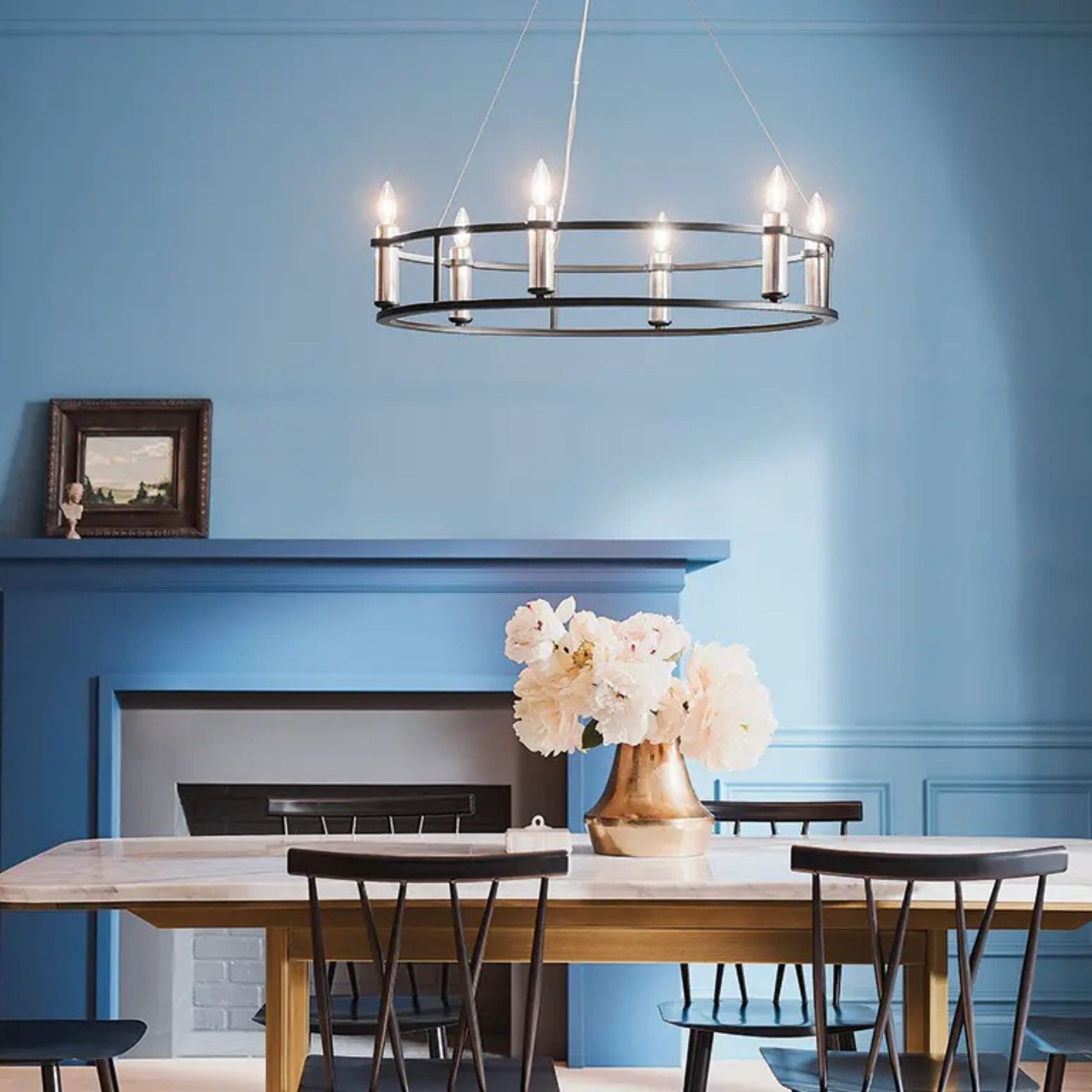 Kichler Lighting - Rosalind 33" 6-Light Chandelier, Black Finish | Bees Lighting