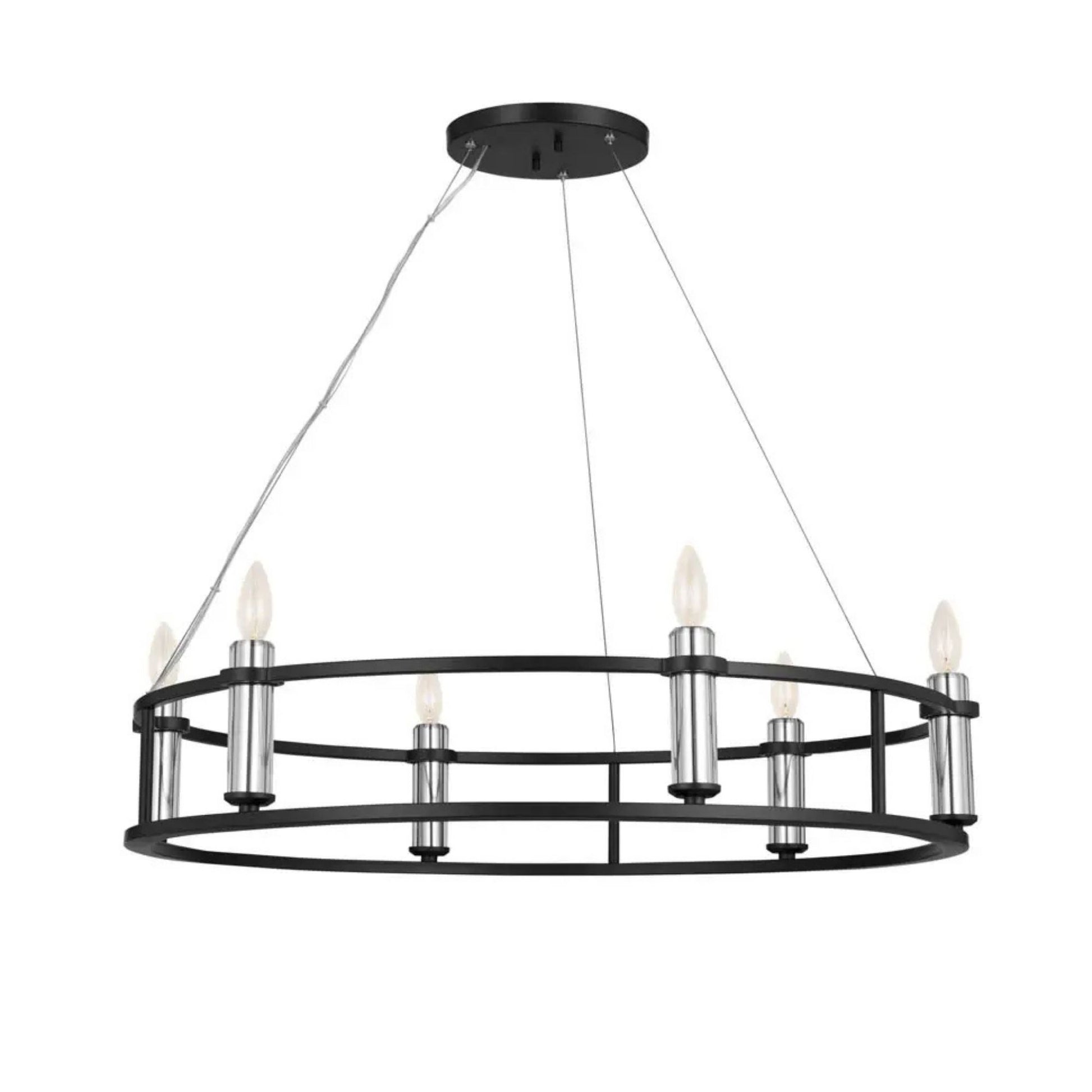 Kichler Lighting - Rosalind 33" 6-Light Chandelier, Black Finish | Bees Lighting