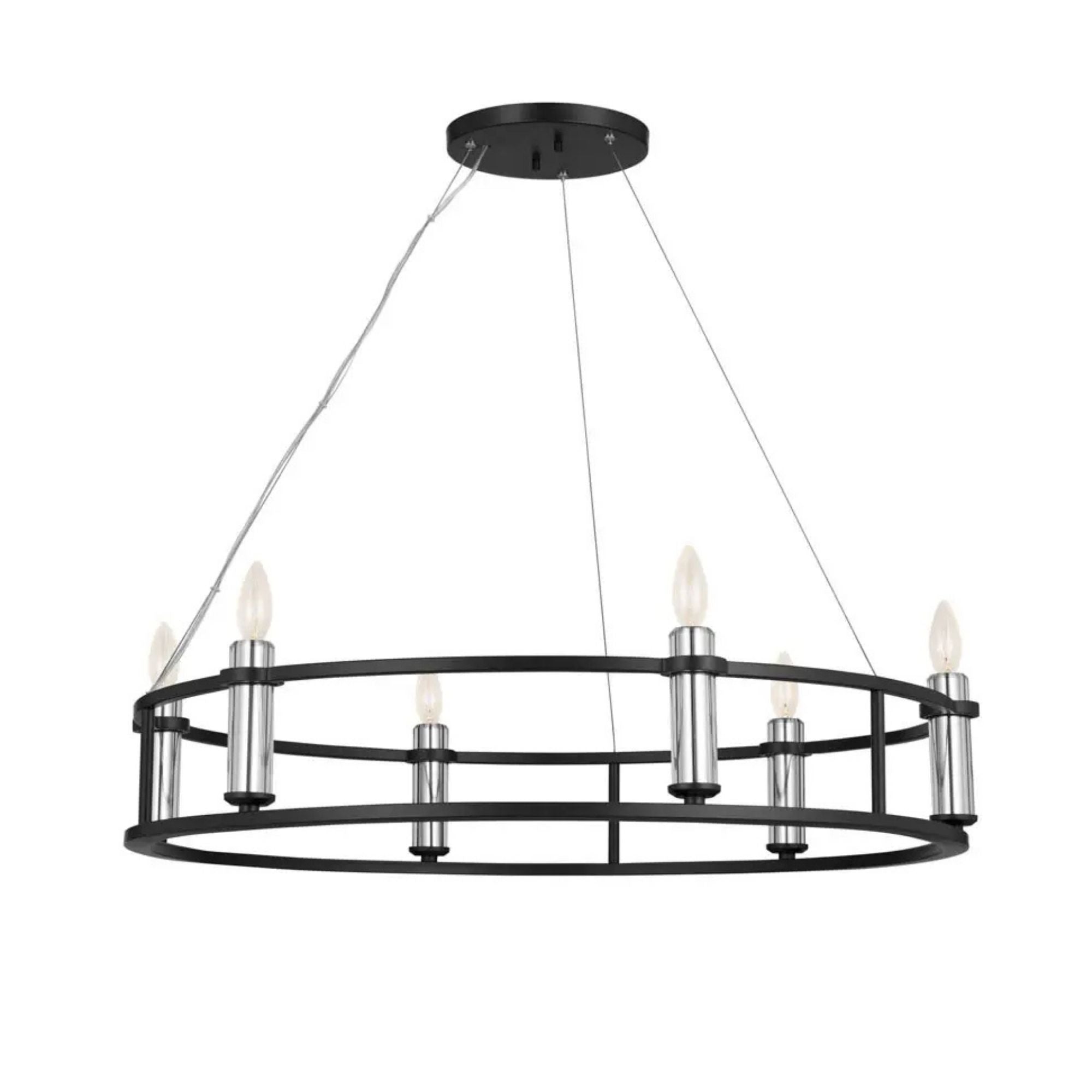 Kichler Lighting - Rosalind 33" 6-Light Chandelier, Black Finish | Bees Lighting