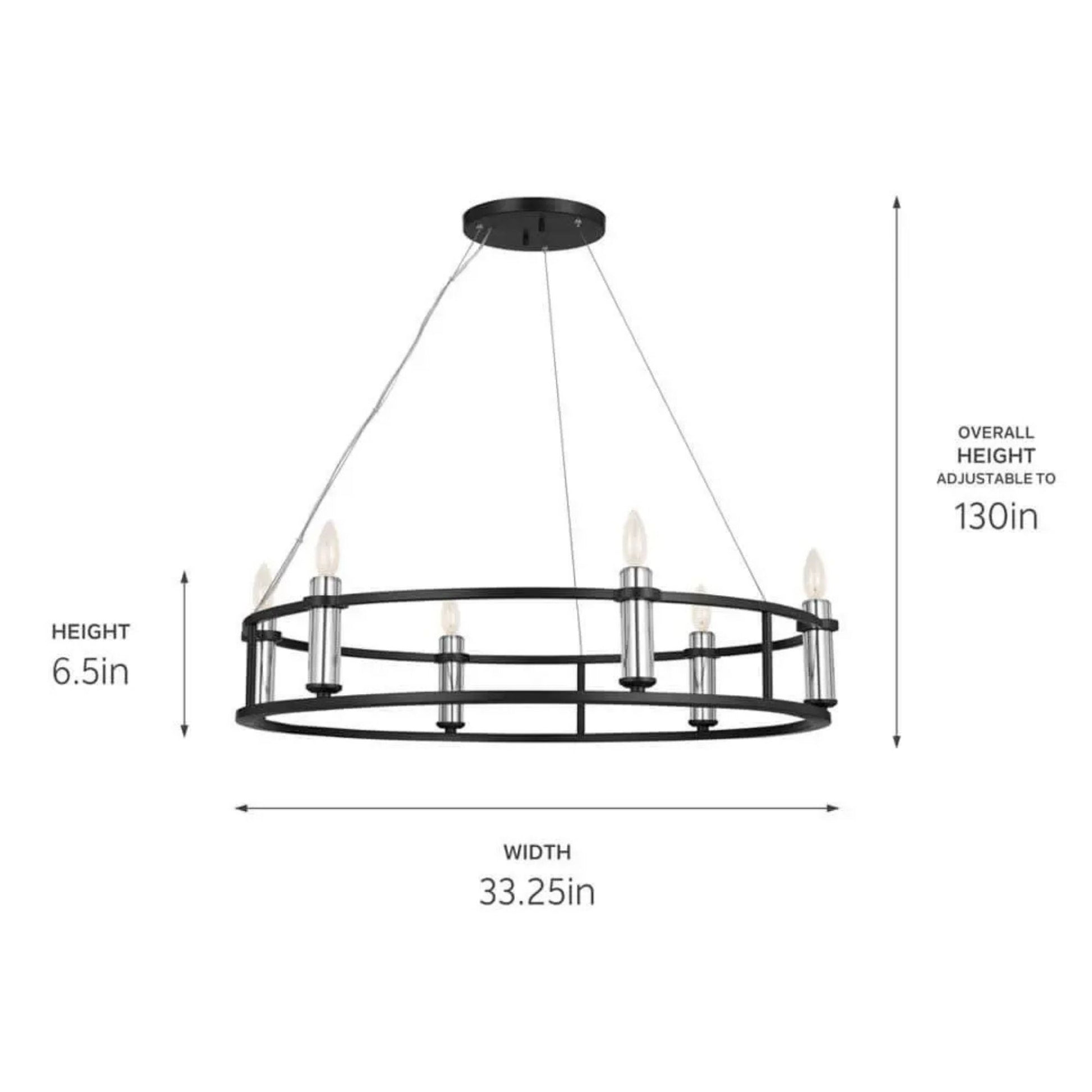 Kichler Lighting - Rosalind 33" 6-Light Chandelier, Black Finish | Bees Lighting