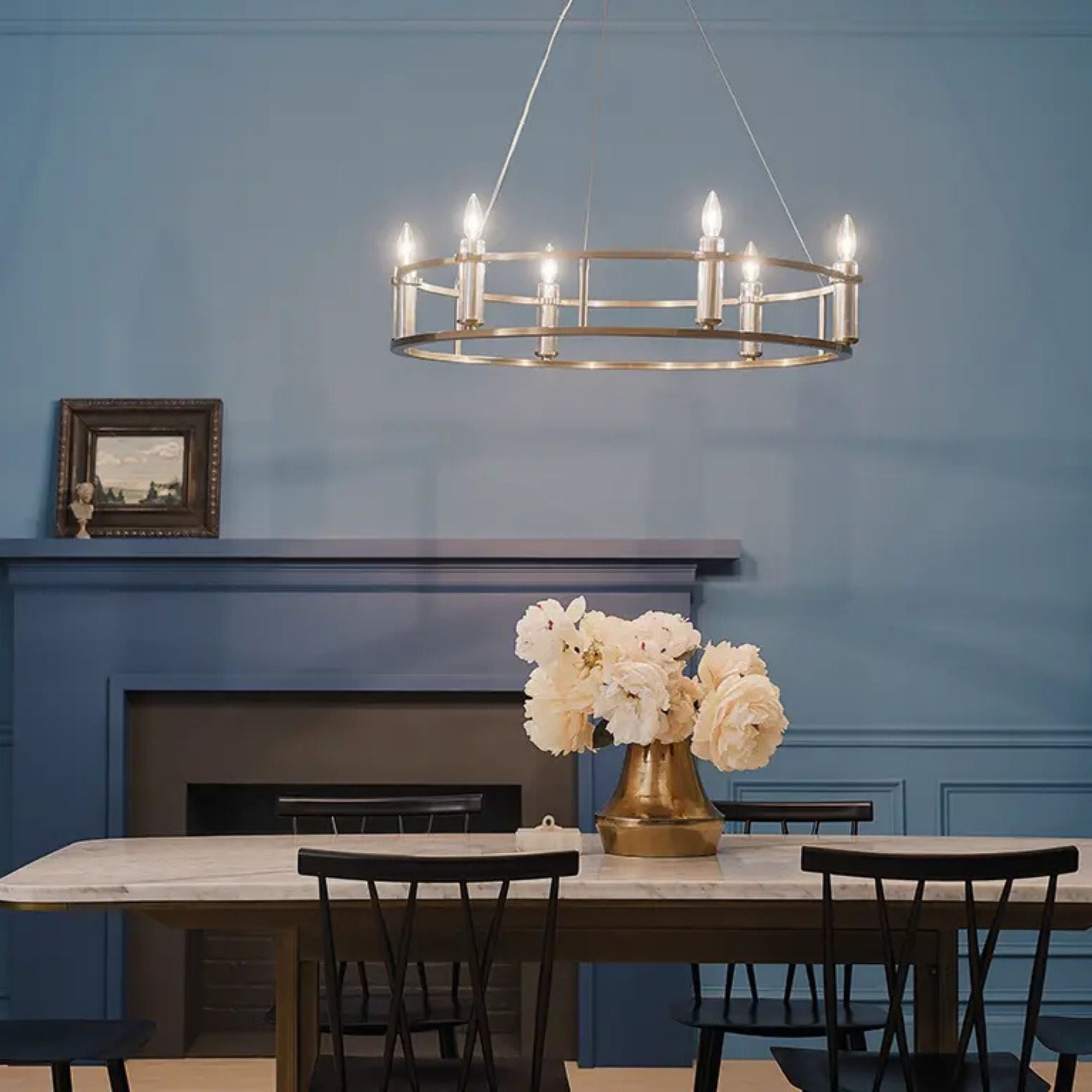 Kichler Lighting - Rosalind 33" 6-Light Chandelier, Brushed Natural Brass Finish | Bees Lighting