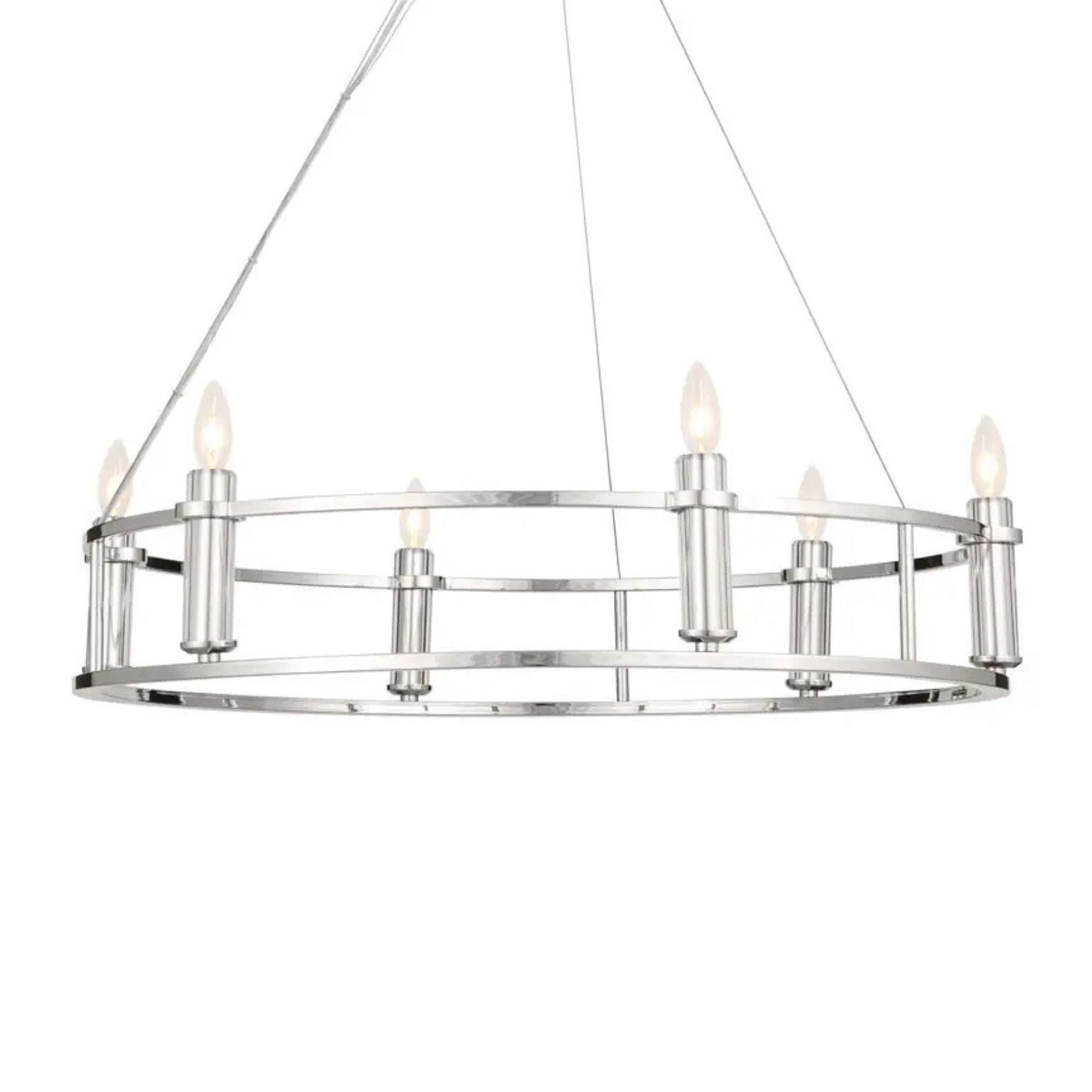 Rosalind 33" 6-Light Chandelier, Polished Nickel Finish
