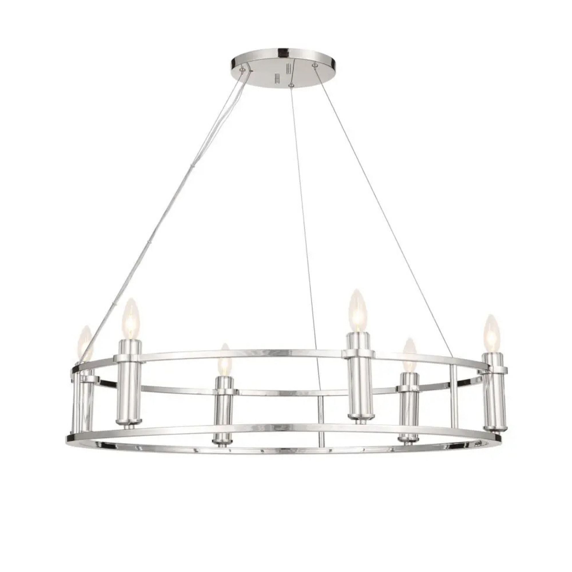 Kichler Lighting - Rosalind 33" 6-Light Chandelier, Polished Nickel Finish | Bees Lighting