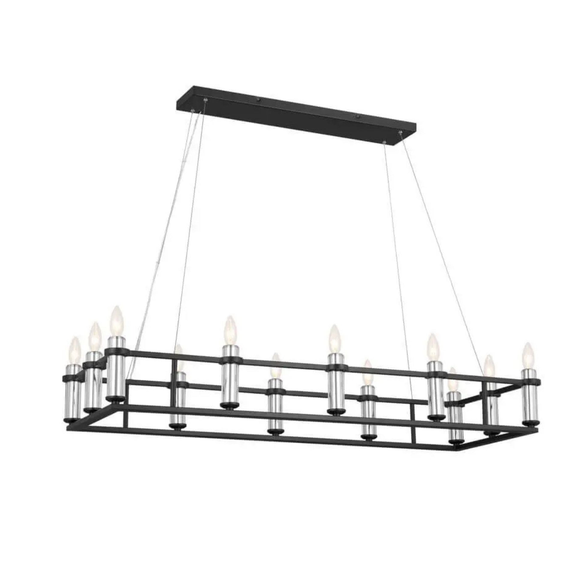 Kichler Lighting - Rosalind 45" 12-Light Linear Chandelier, Black Finish | Bees Lighting
