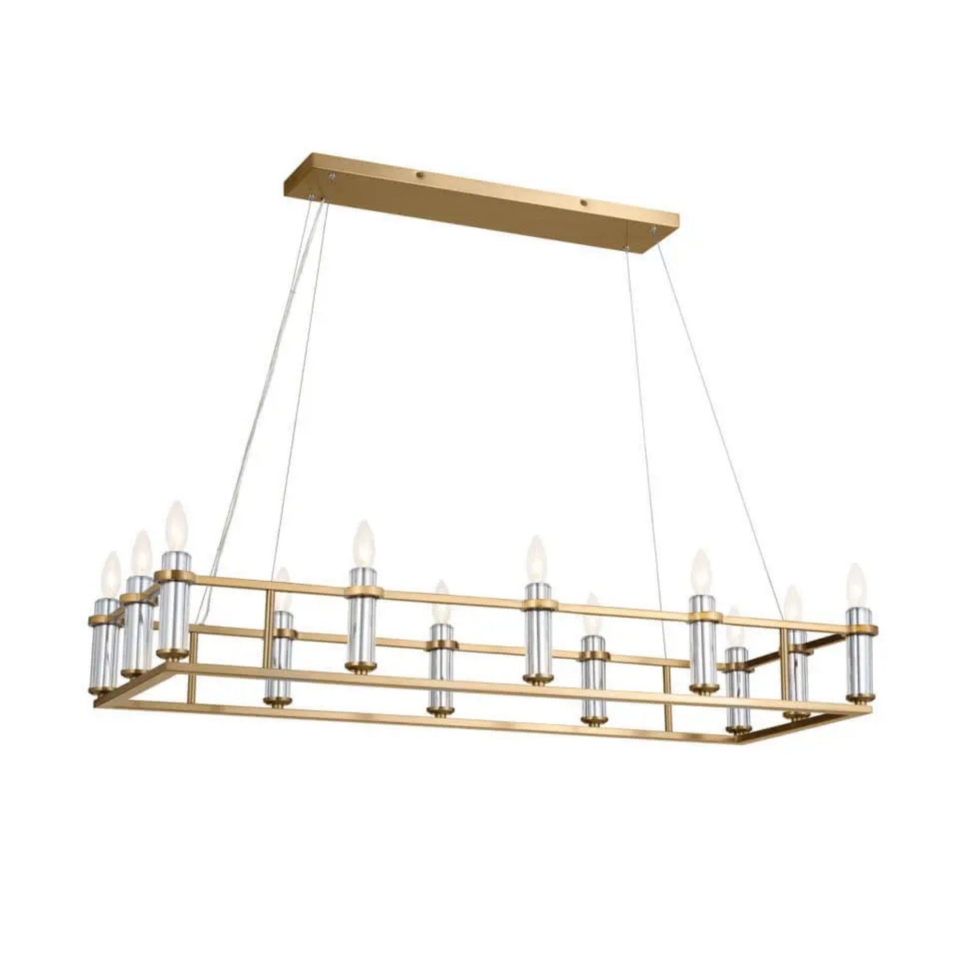 Kichler Lighting - Rosalind 45" 12-Light Linear Chandelier, Brushed Natural Brass Finish | Bees Lighting