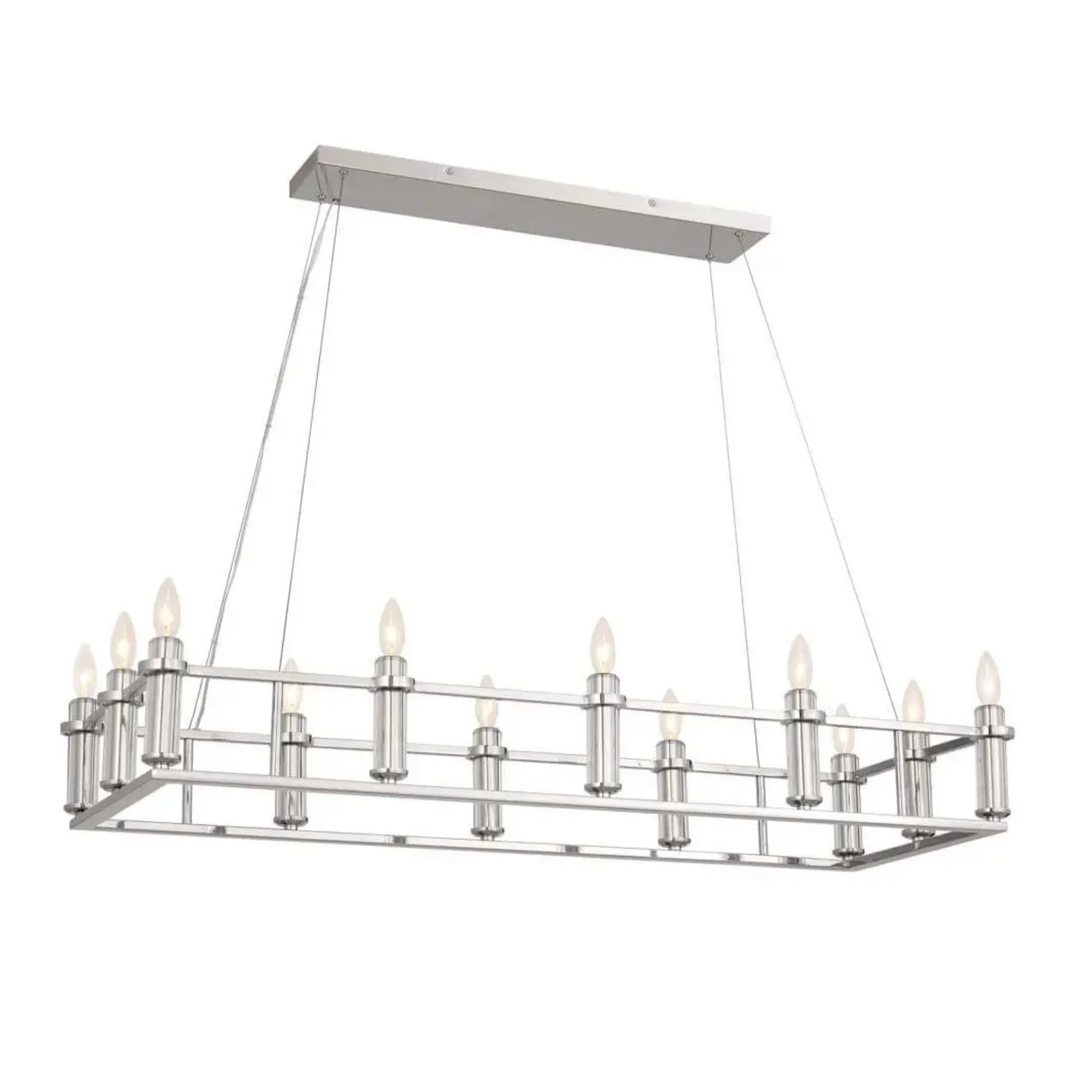 Kichler Lighting - Rosalind 45" 12-Light Linear Chandelier, Polished Nickel Finish | Bees Lighting