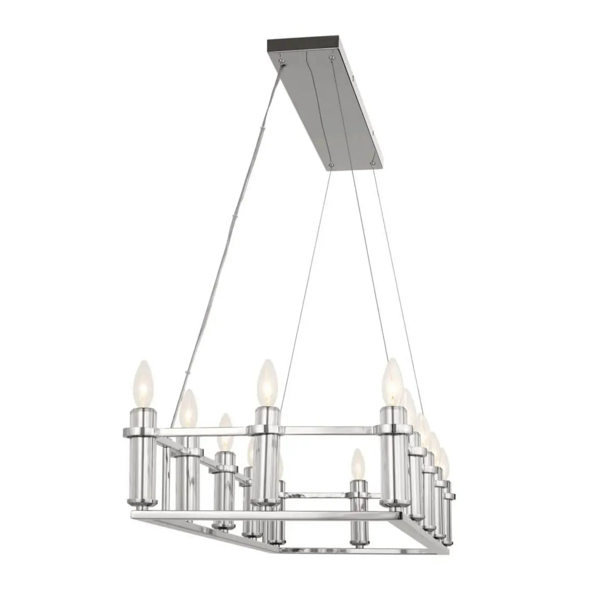 Kichler Lighting - Rosalind 45" 12-Light Linear Chandelier, Polished Nickel Finish | Bees Lighting