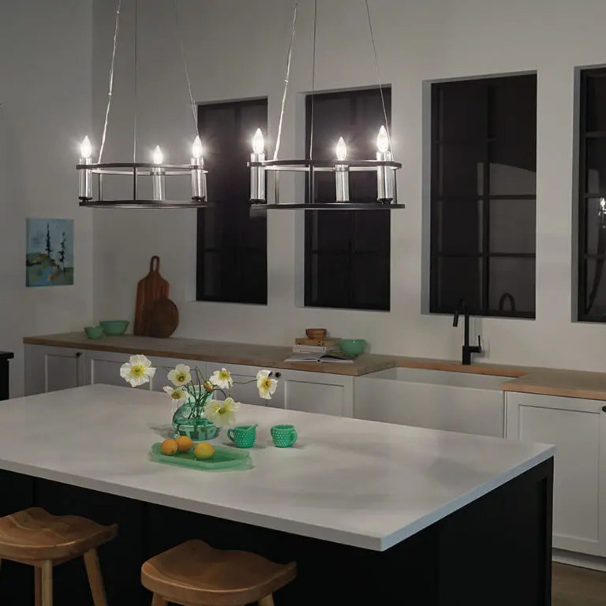 Kichler Lighting - Rosalind 20" 3-Light Mini Chandelier, Black Finish | Bees Lighting