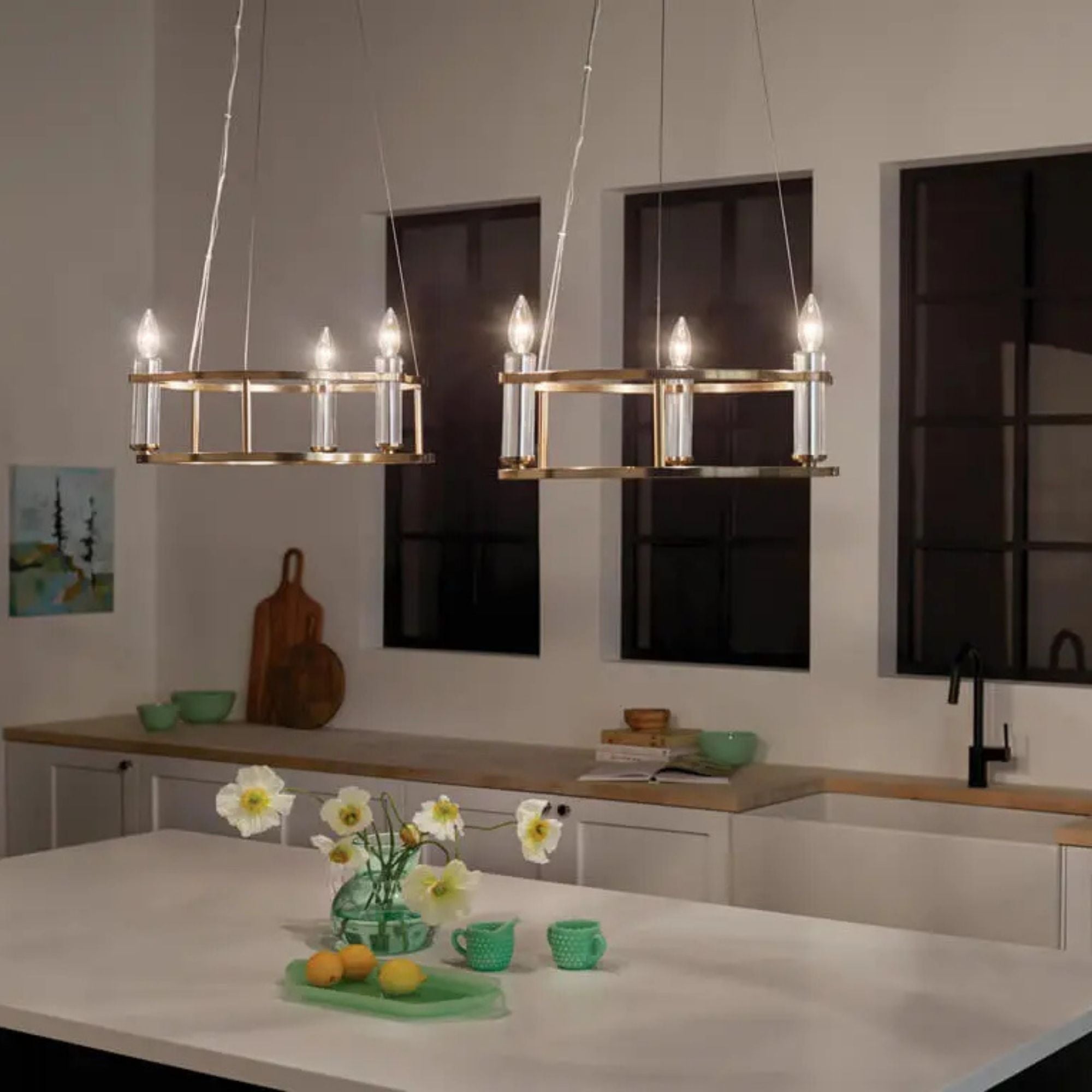 Kichler Lighting - Rosalind 20" 3-Light Mini Chandelier, Brushed Natural Brass Finish | Bees Lighting