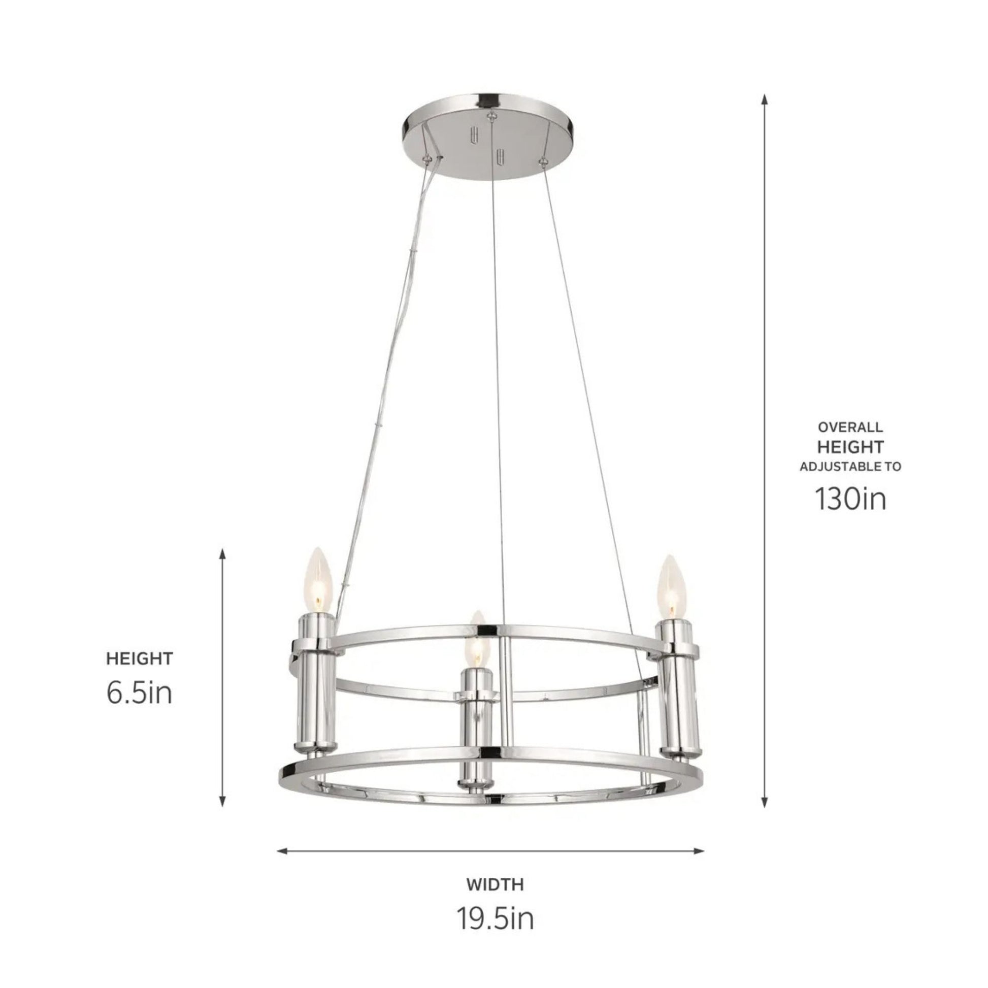 Kichler Lighting - Rosalind 20" 3-Light Mini Chandelier, Polished Nickel Finish | Bees Lighting