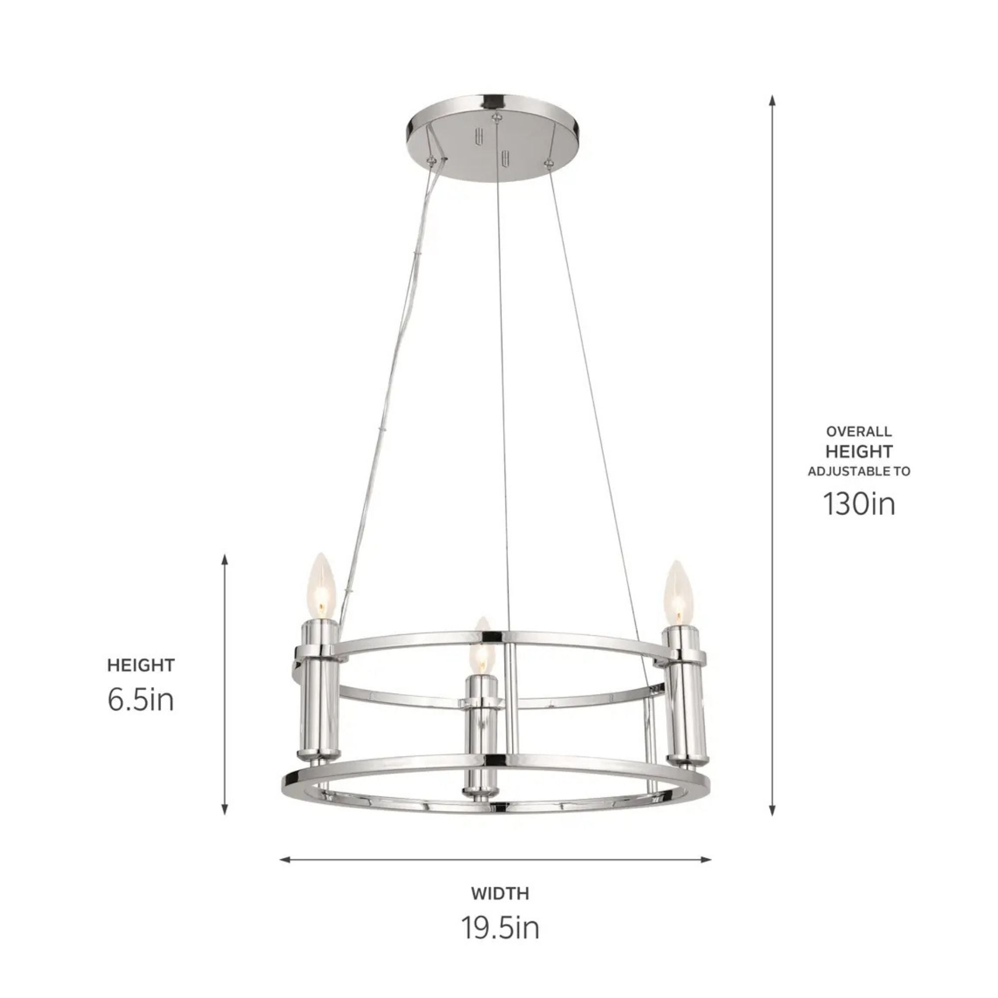 Kichler Lighting - Rosalind 20" 3-Light Mini Chandelier, Polished Nickel Finish | Bees Lighting
