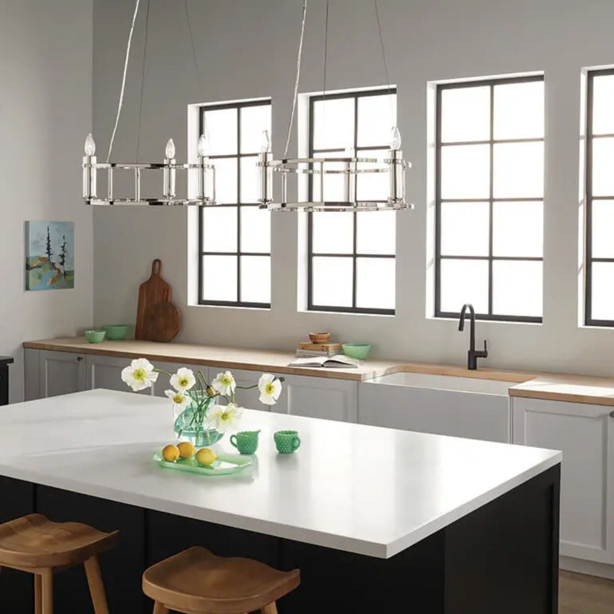 Kichler Lighting - Rosalind 20" 3-Light Mini Chandelier, Polished Nickel Finish | Bees Lighting