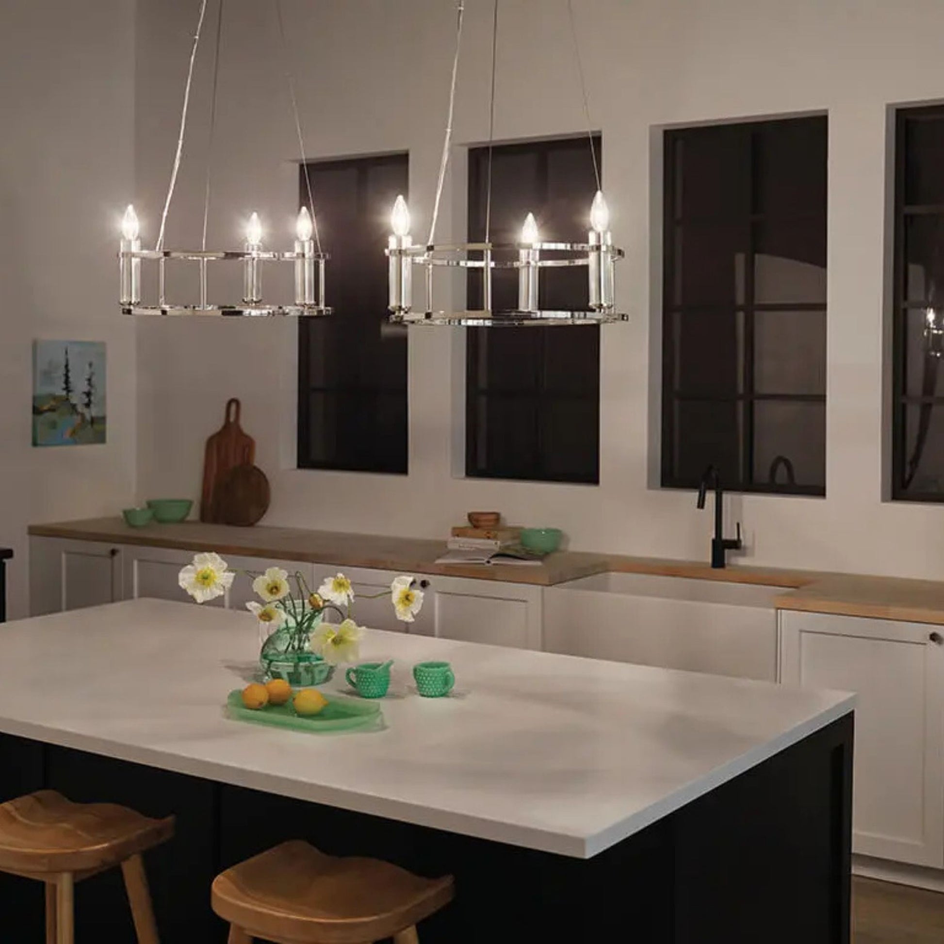 Kichler Lighting - Rosalind 20" 3-Light Mini Chandelier, Polished Nickel Finish | Bees Lighting