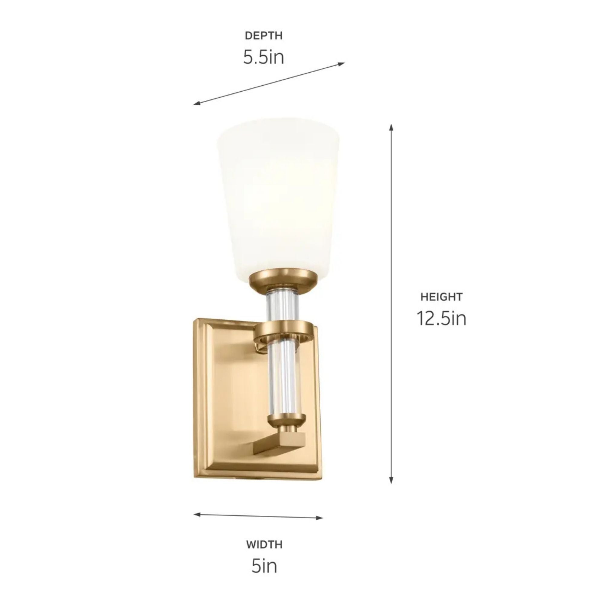 Kichler Lighting - Rosalind 5" Wall Sconce, Brushed Natural Brass Finish | Bees Lighting