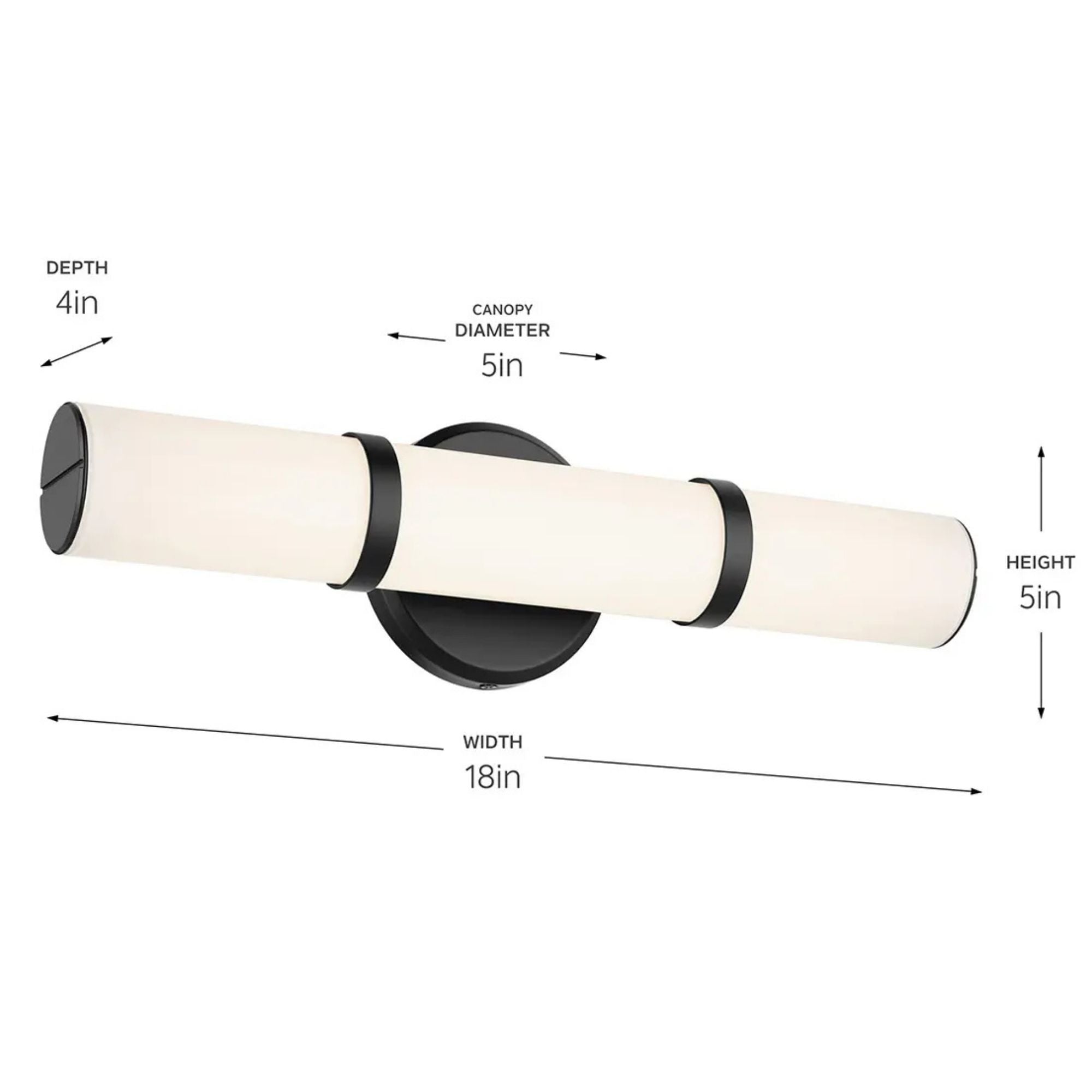 Rosh 18" LED Bath Bar, Black Finish