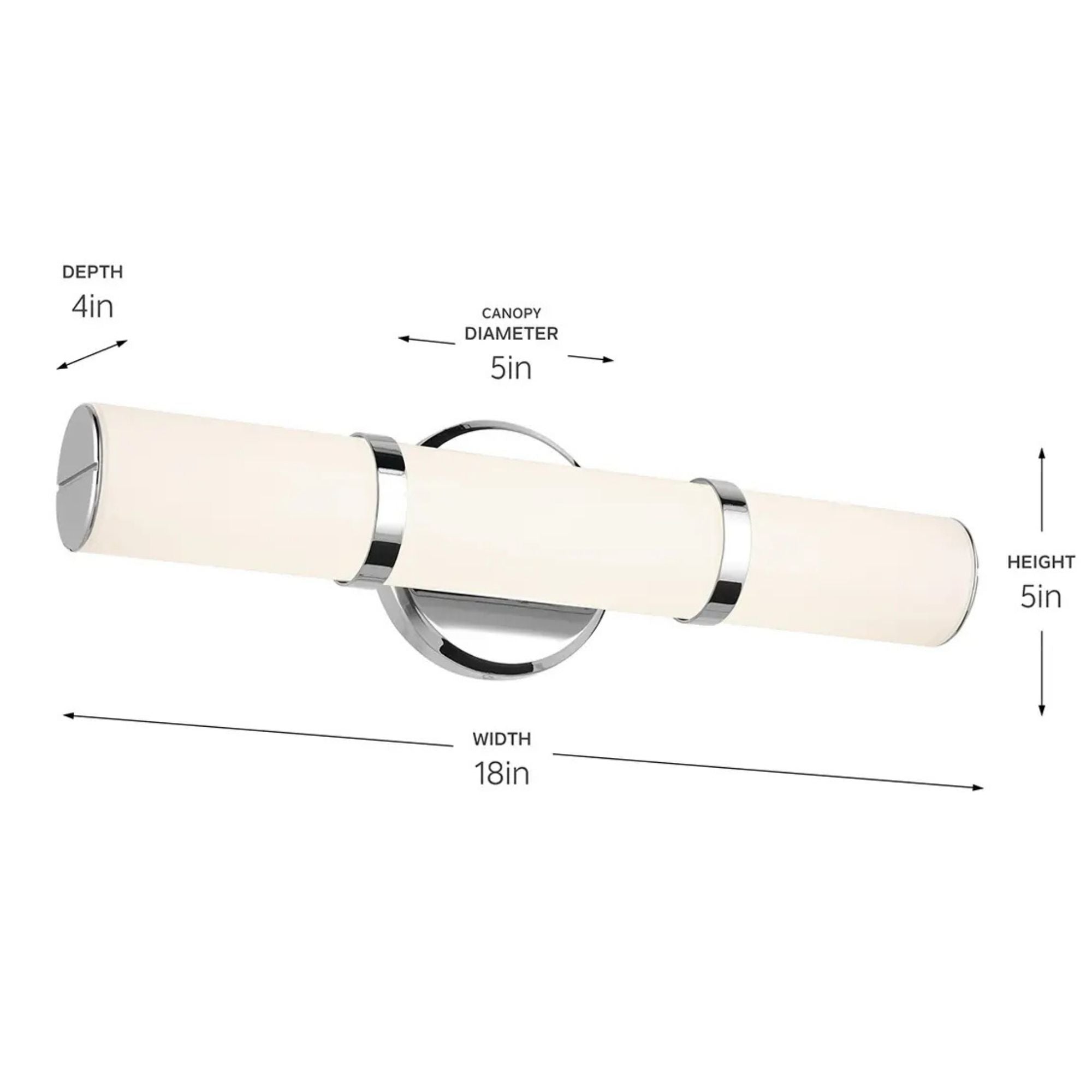 Rosh 18" LED Bath Bar, Chrome Finish