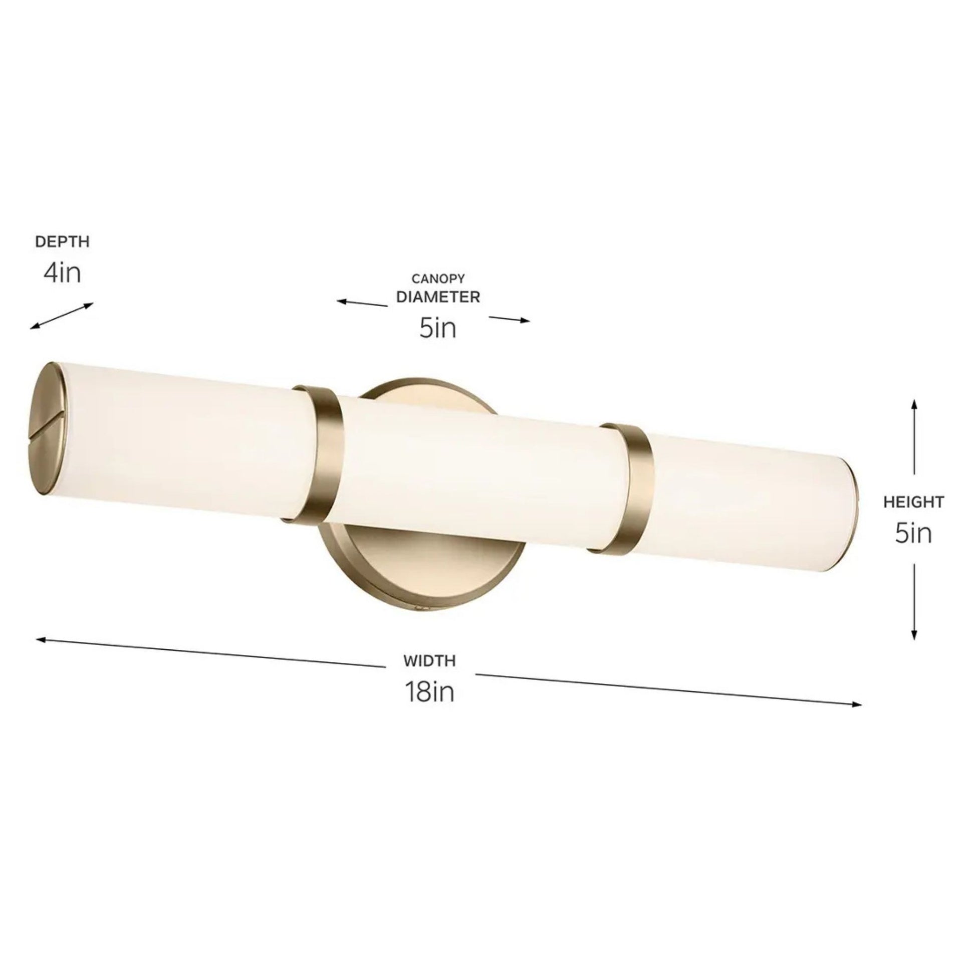 Kichler Lighting - Rosh 18" LED Bath Bar, Champagne Bronze Finish | Bees Lighting