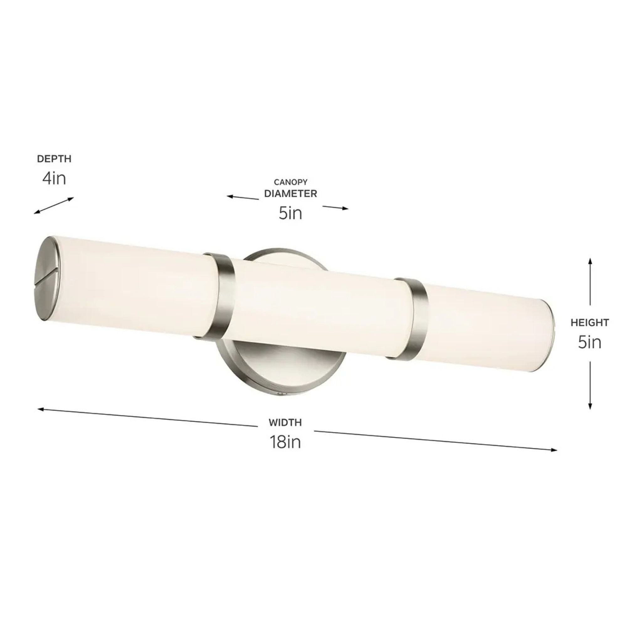 Rosh 18" LED Bath Bar, Brushed Nickel Finish