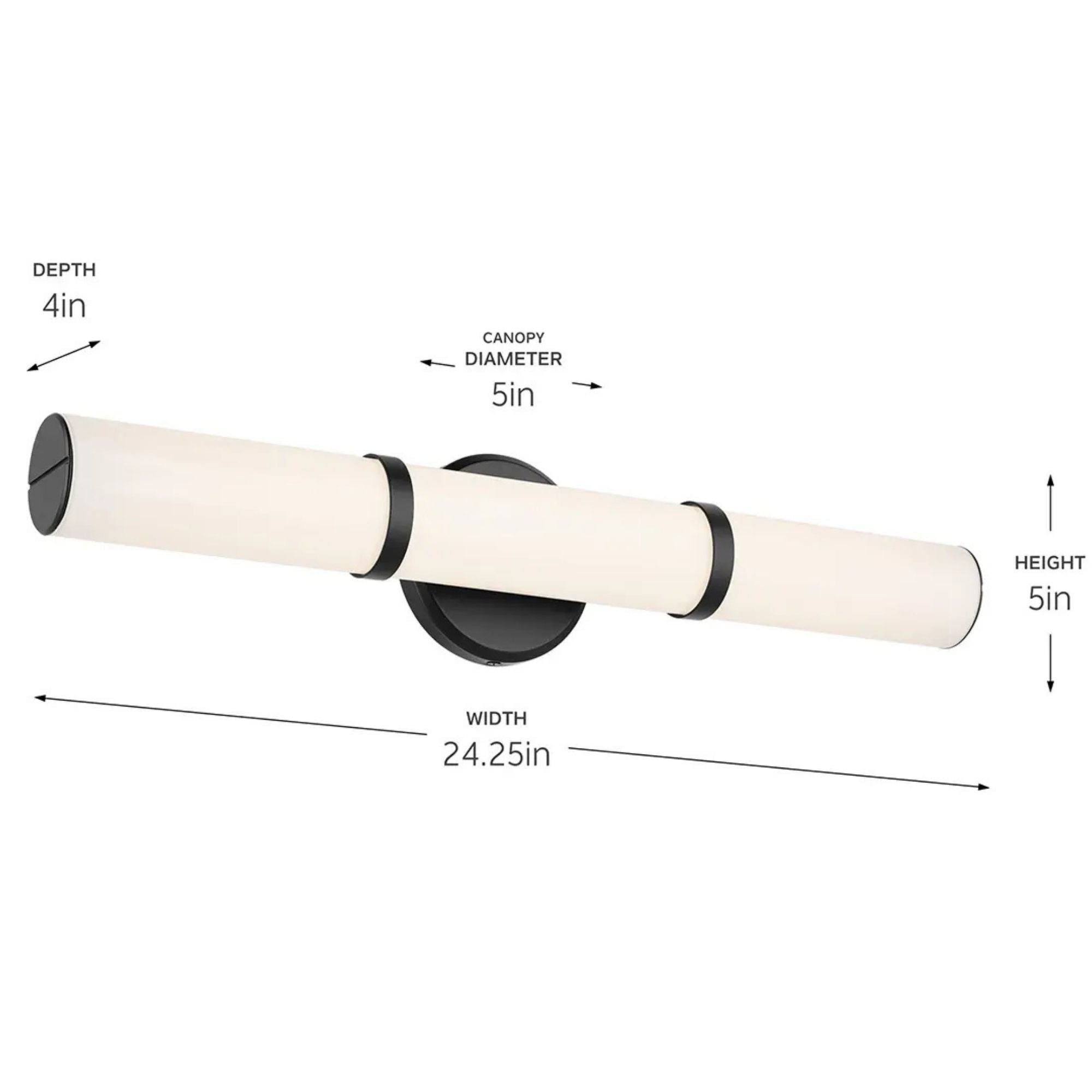 Rosh 24" LED Bath Bar, Black Finish