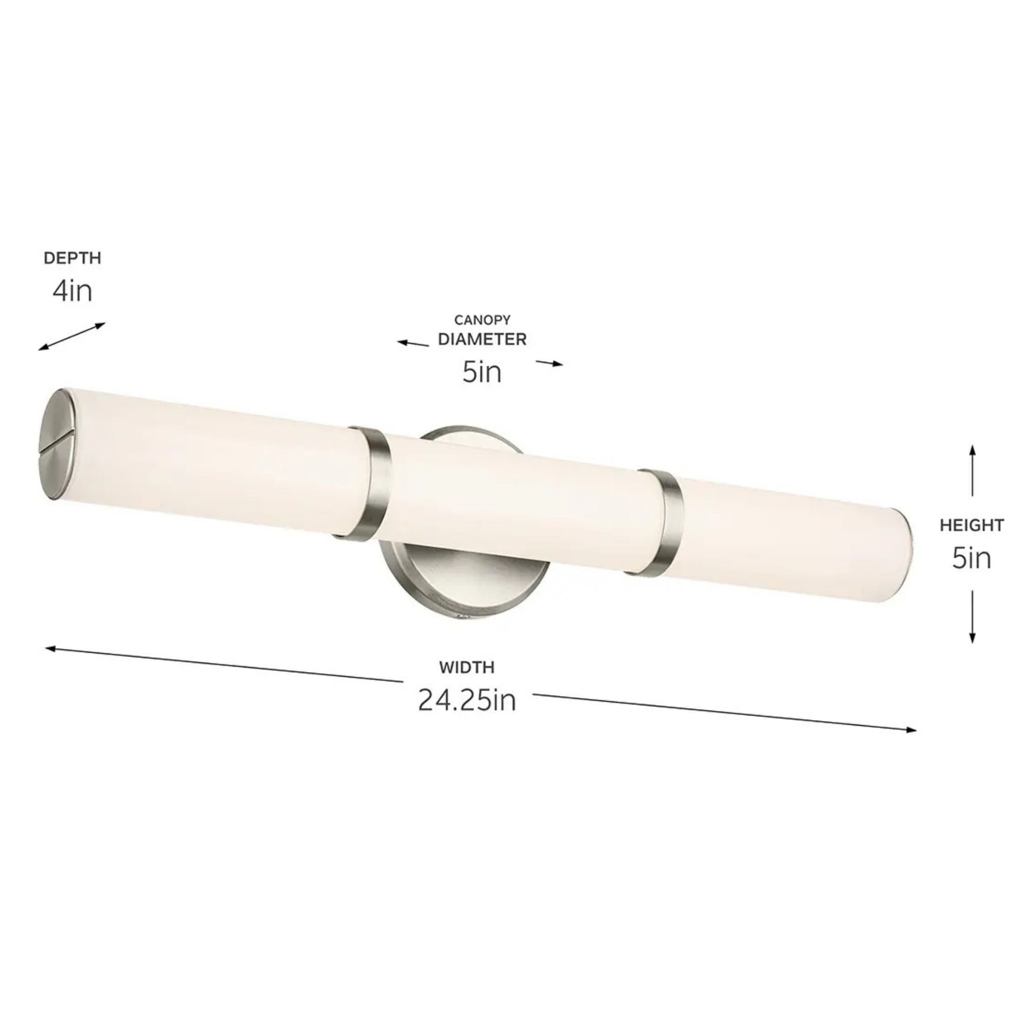 Rosh 24" LED Bath Bar, Brushed Nickel Finish