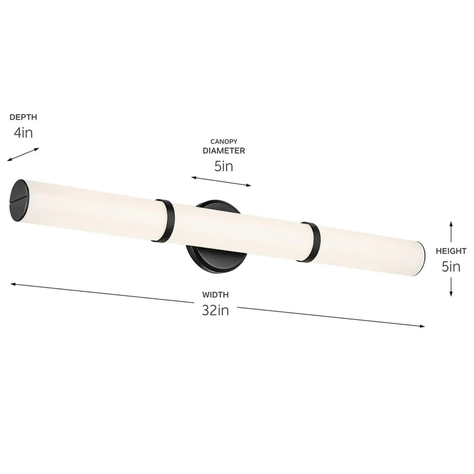 Rosh 32" LED Bath Bar, Black Finish