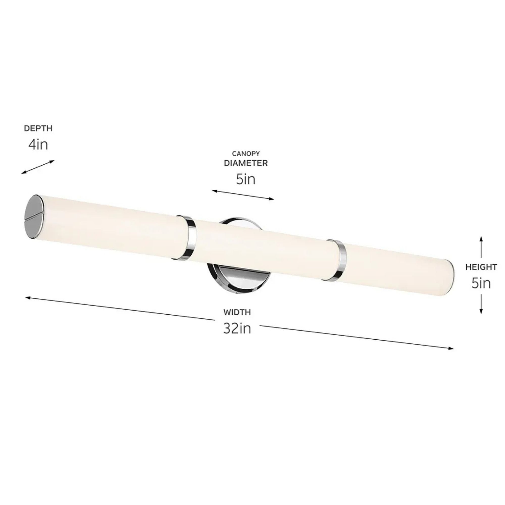 Rosh 32" LED Bath Bar, Chrome Finish