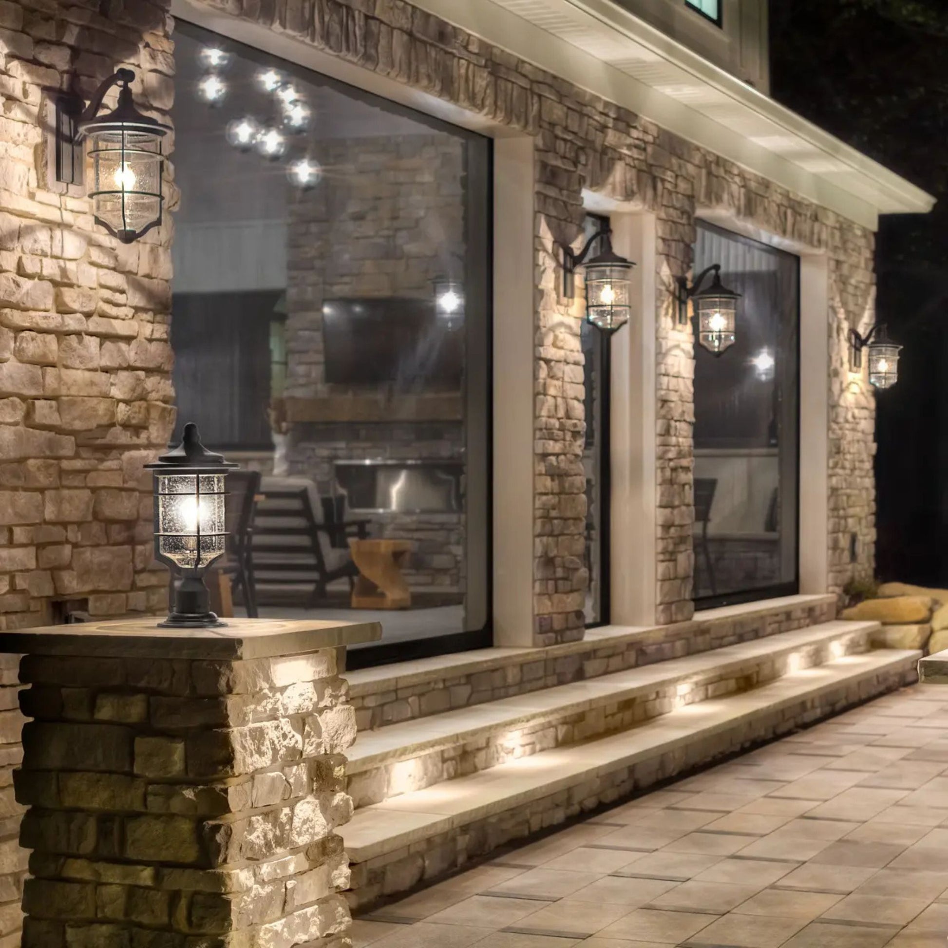 Kichler Lighting - Royal Marine 19" Outdoor Post Light, Distressed Black Finish | Bees Lighting