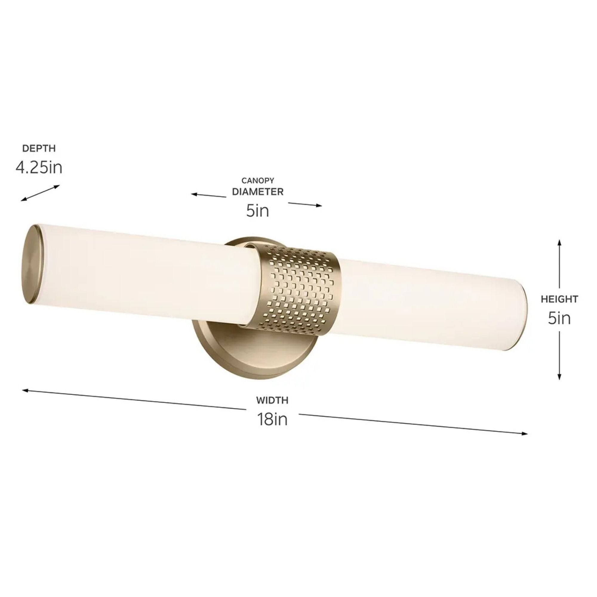 Kichler Lighting - Sashi 18" LED Bath Bar, Champagne Bronze Finish | Bees Lighting