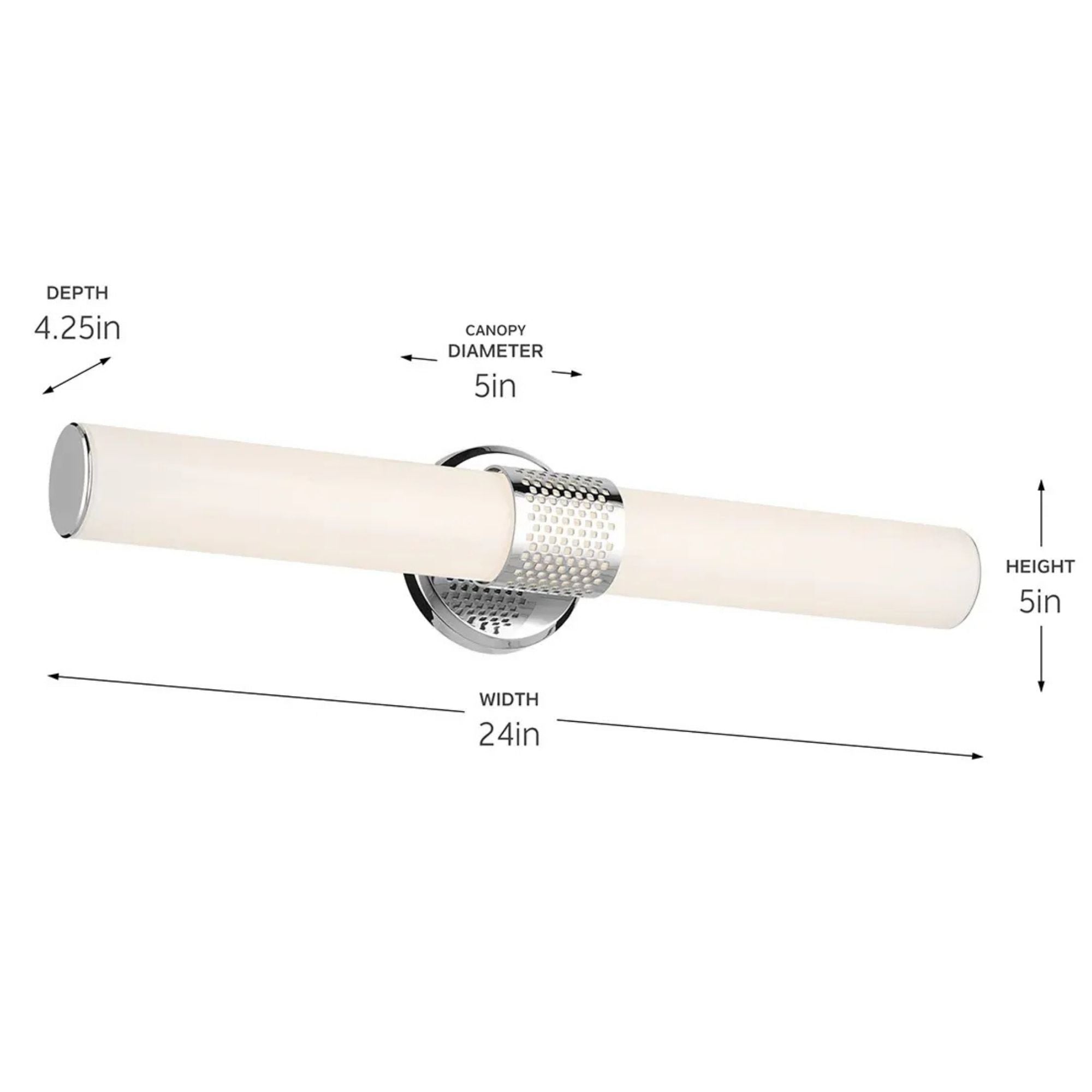 Sashi 24" LED Bath Bar, Chrome Finish