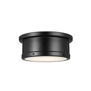 Serca 14" 2-Light Flush Mount, Black Finish