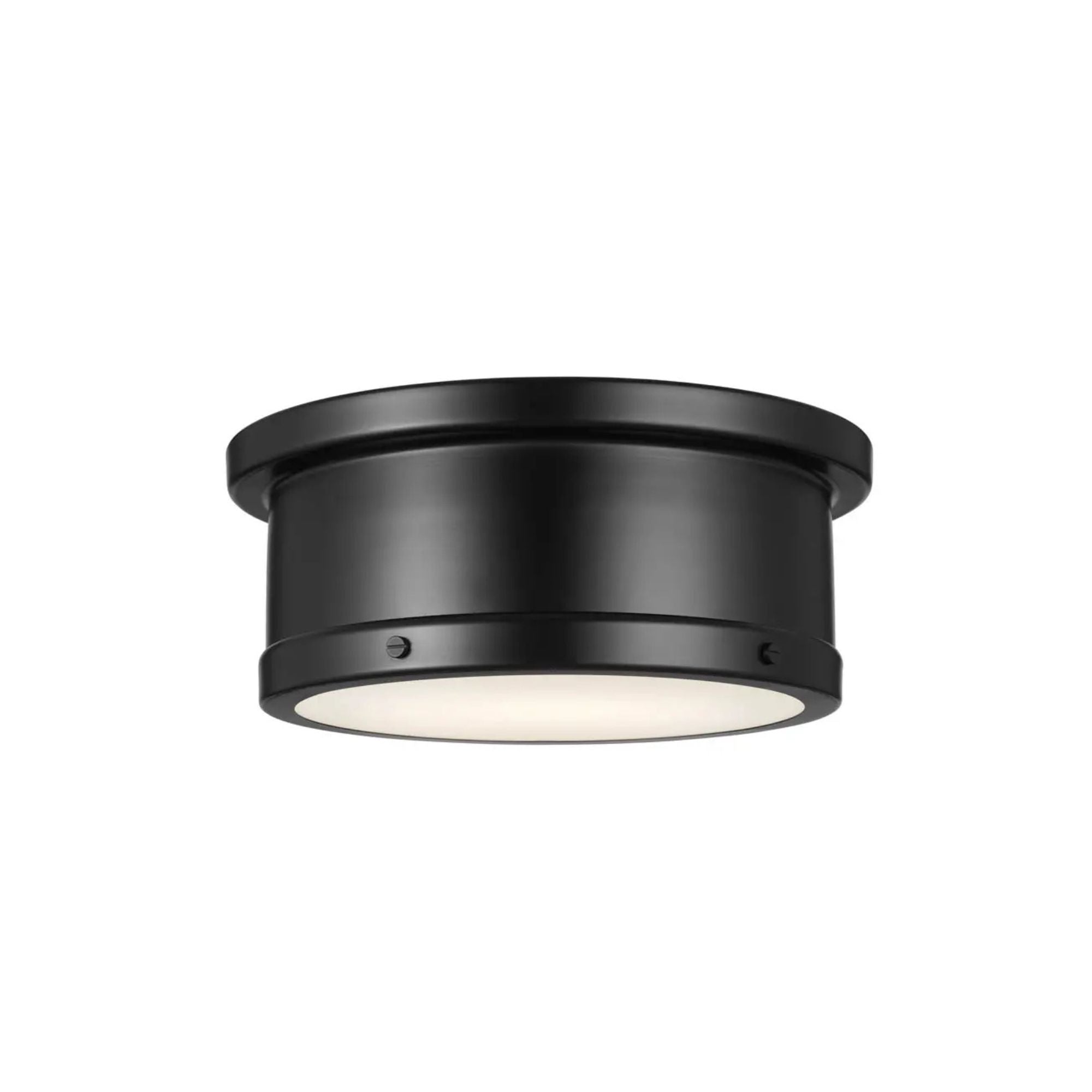 Serca 14" 2-Light Flush Mount, Black Finish