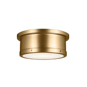 Serca 14" 2-Light Flush Mount, Brushed Natural Brass Finish