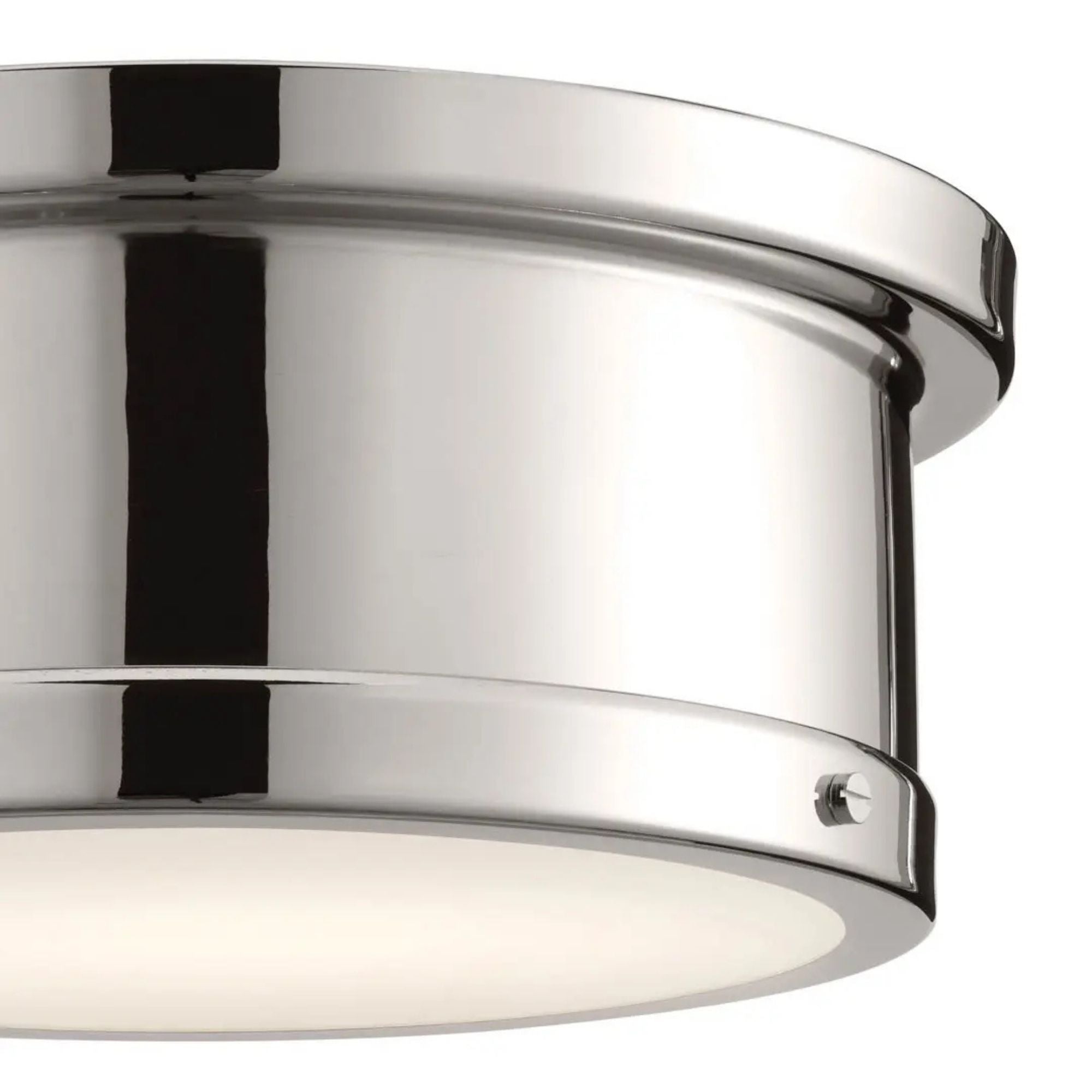 Serca 14" 2-Light Flush Mount, Polished Nickel Finish