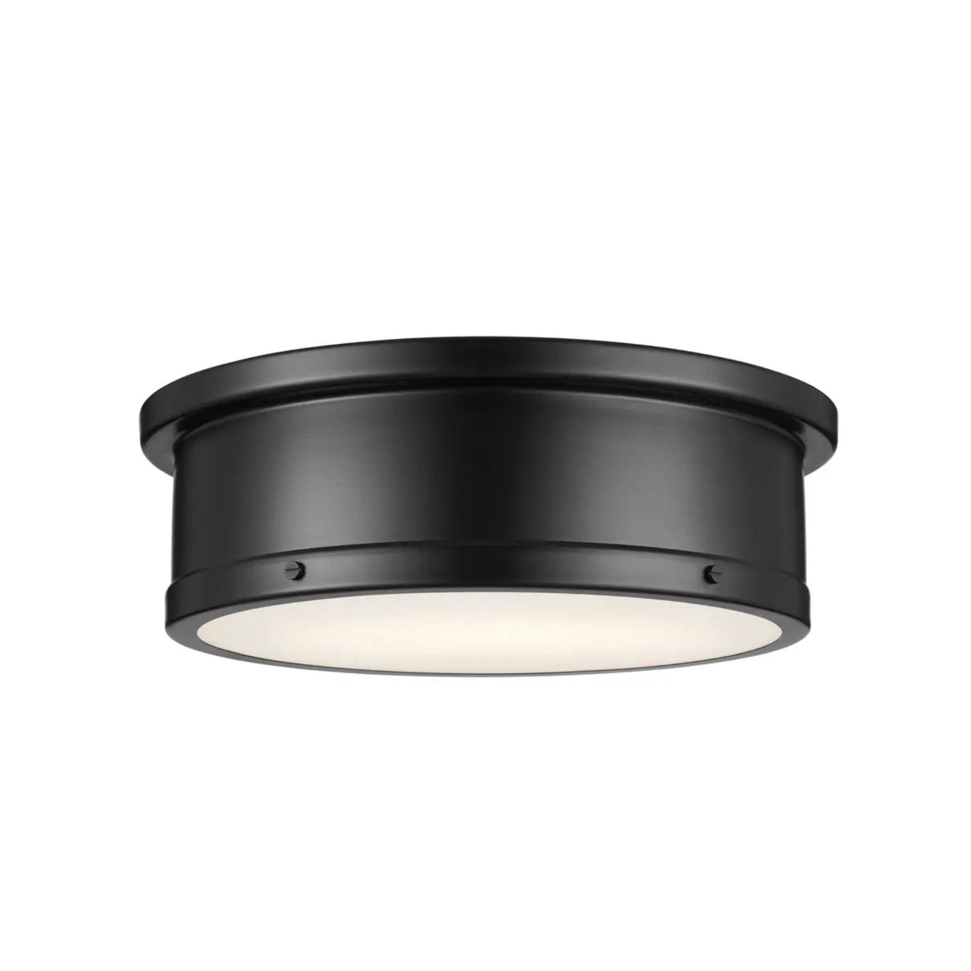 Serca 18" 3-Light Flush Mount, Black Finish
