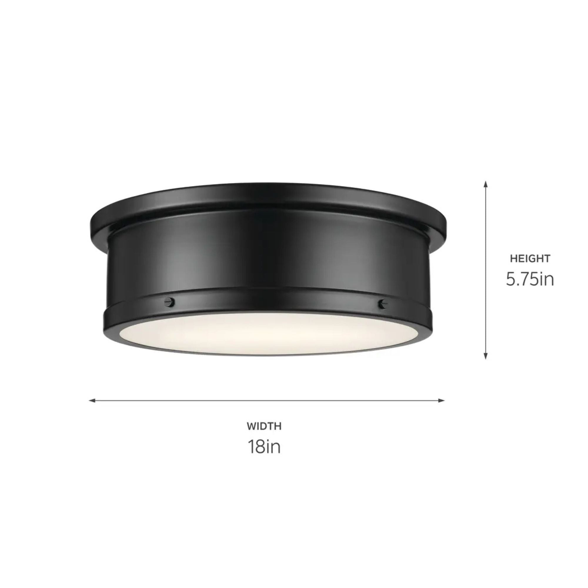 Serca 18" 3-Light Flush Mount, Black Finish
