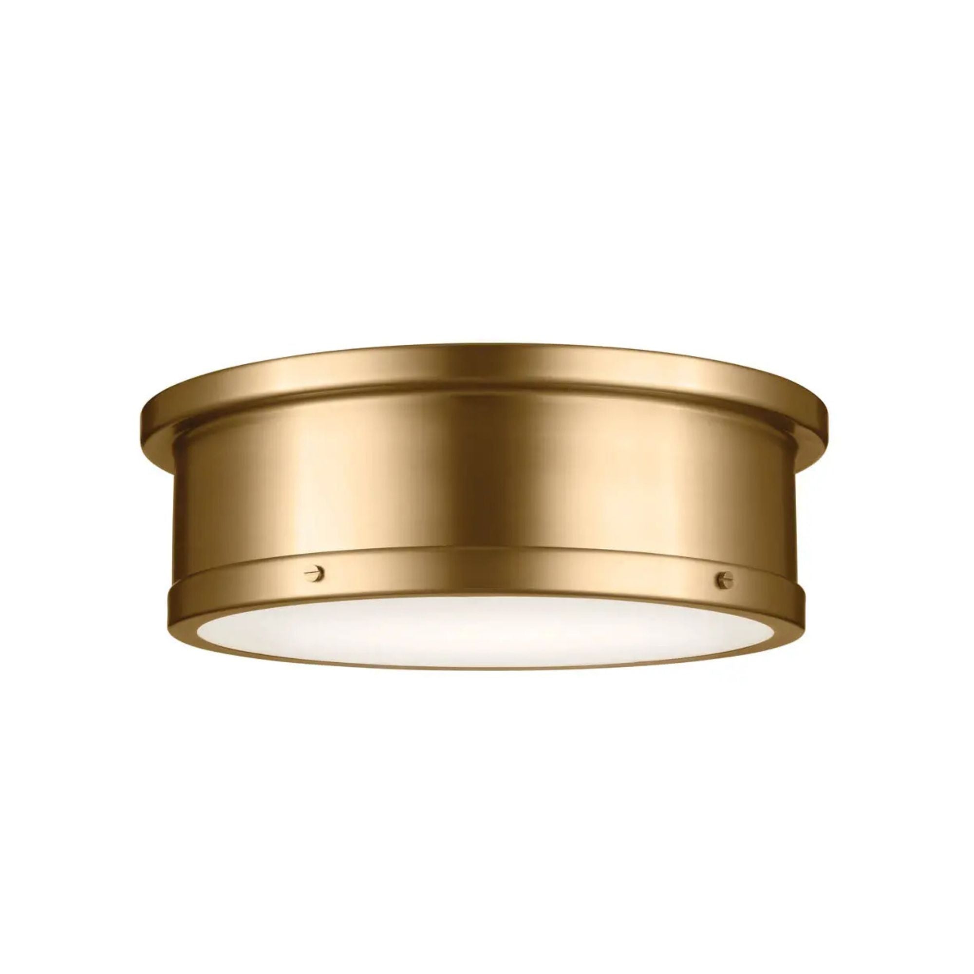Serca 18" 3-Light Flush Mount, Brushed Natural Brass Finish