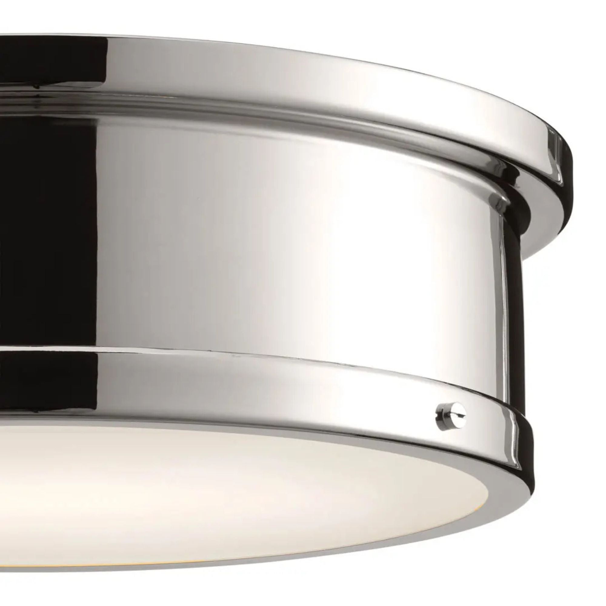 Serca 18" 3-Light Flush Mount, Polished Nickel Finish