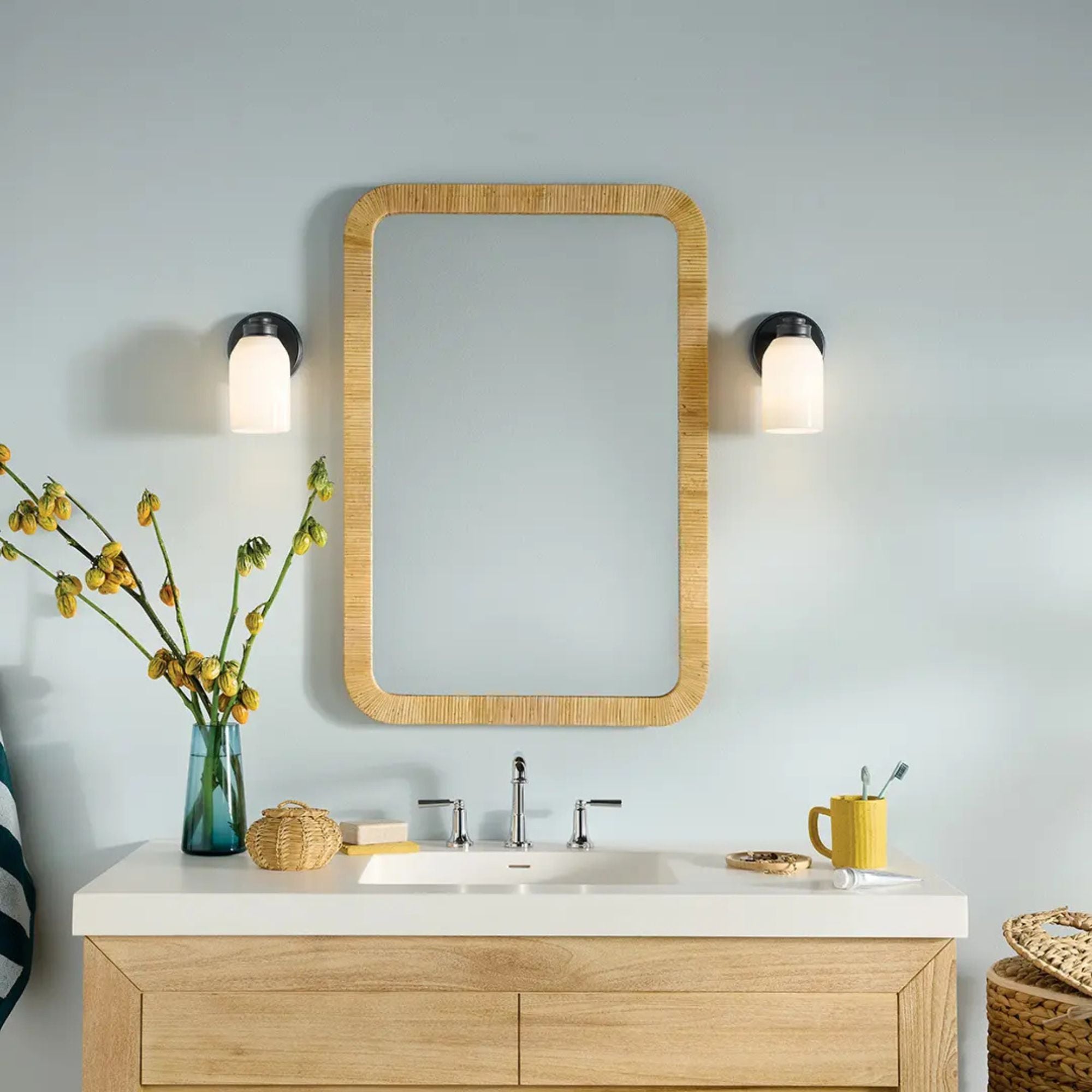 Shae 5" Wall Sconce, Black Finish