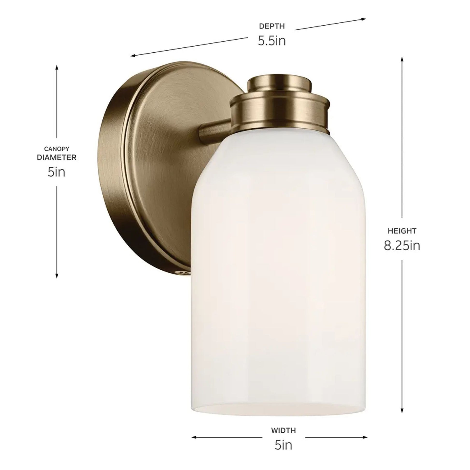 Kichler Lighting - Shae 5" Wall Sconce, Champagne Bronze Finish | Bees Lighting