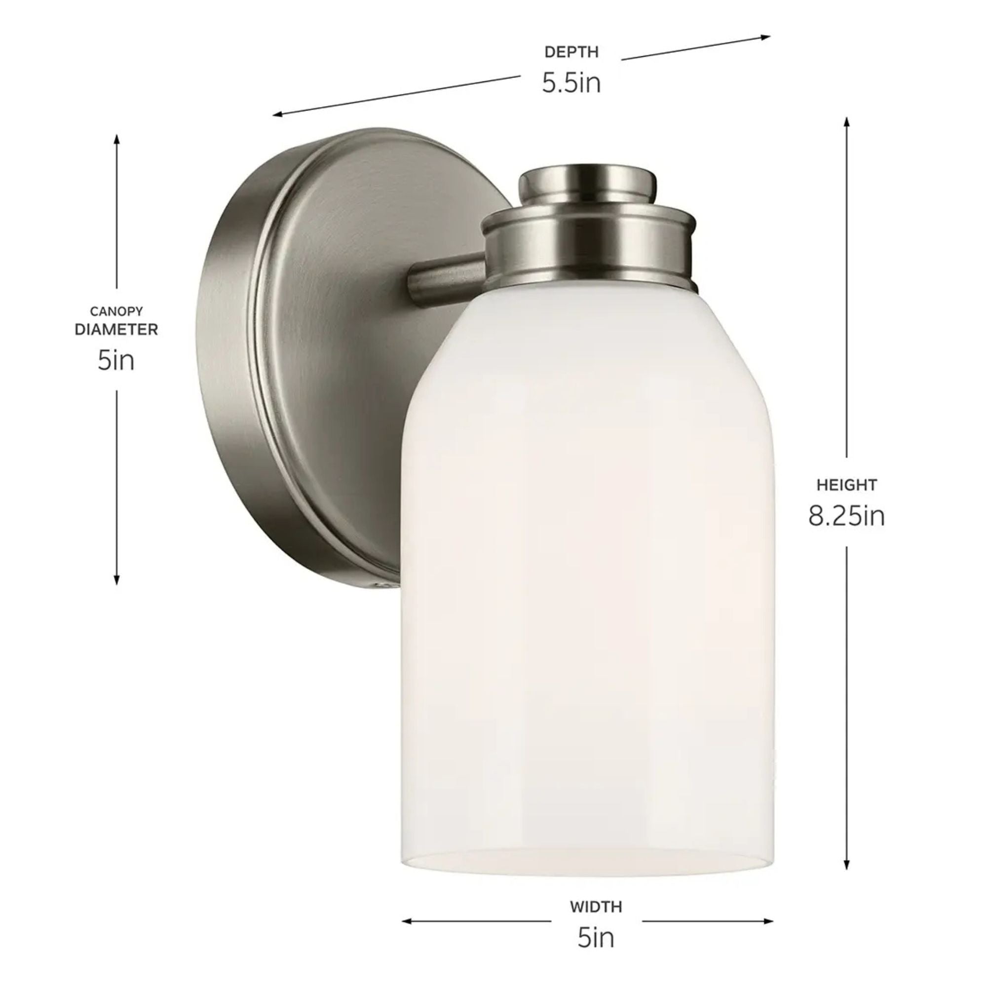 Kichler Lighting - Shae 5" Wall Sconce, Brushed Nickel Finish | Bees Lighting