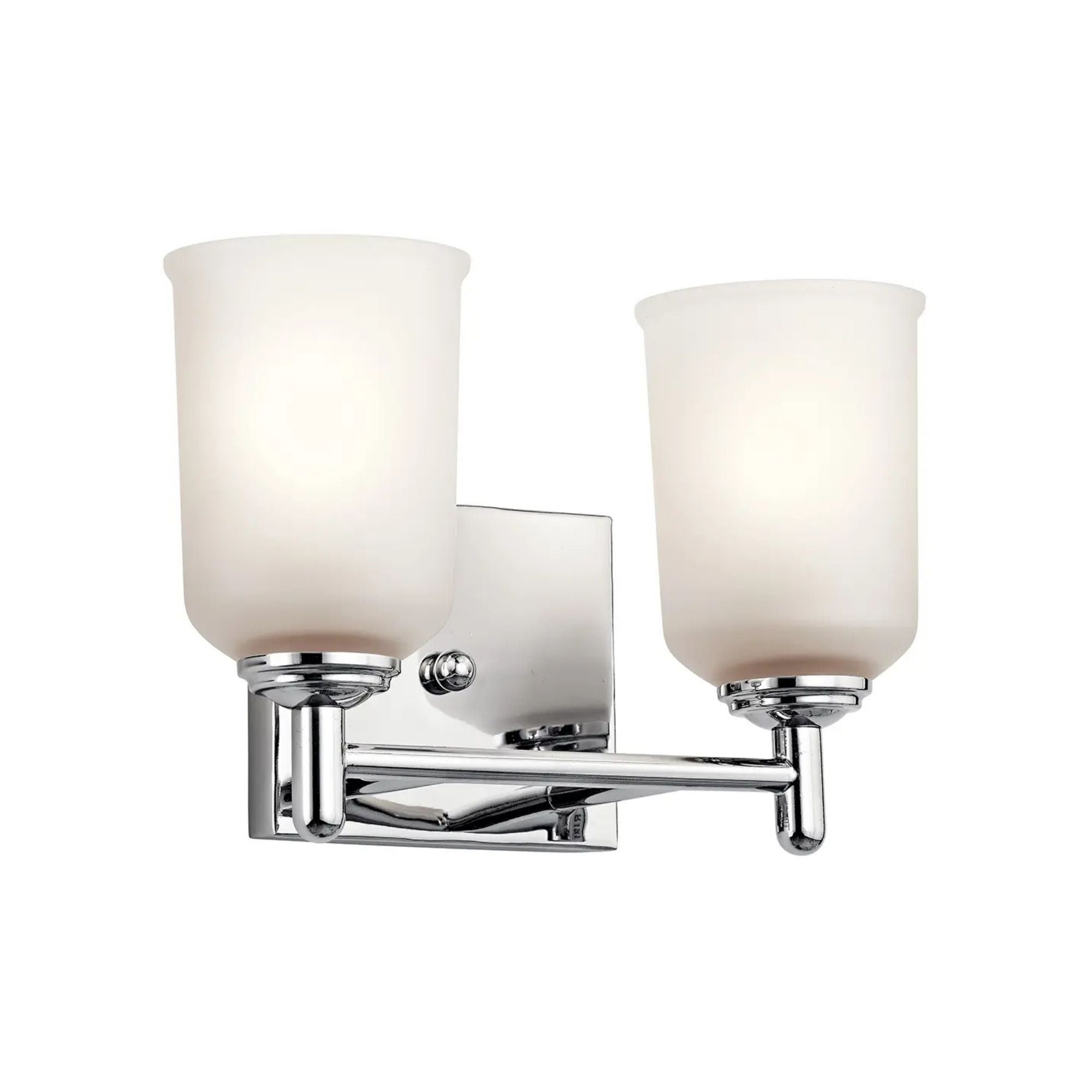 Shailene 13" 2-Light Bath Vanity Light, Chrome Finish, Etched Glass