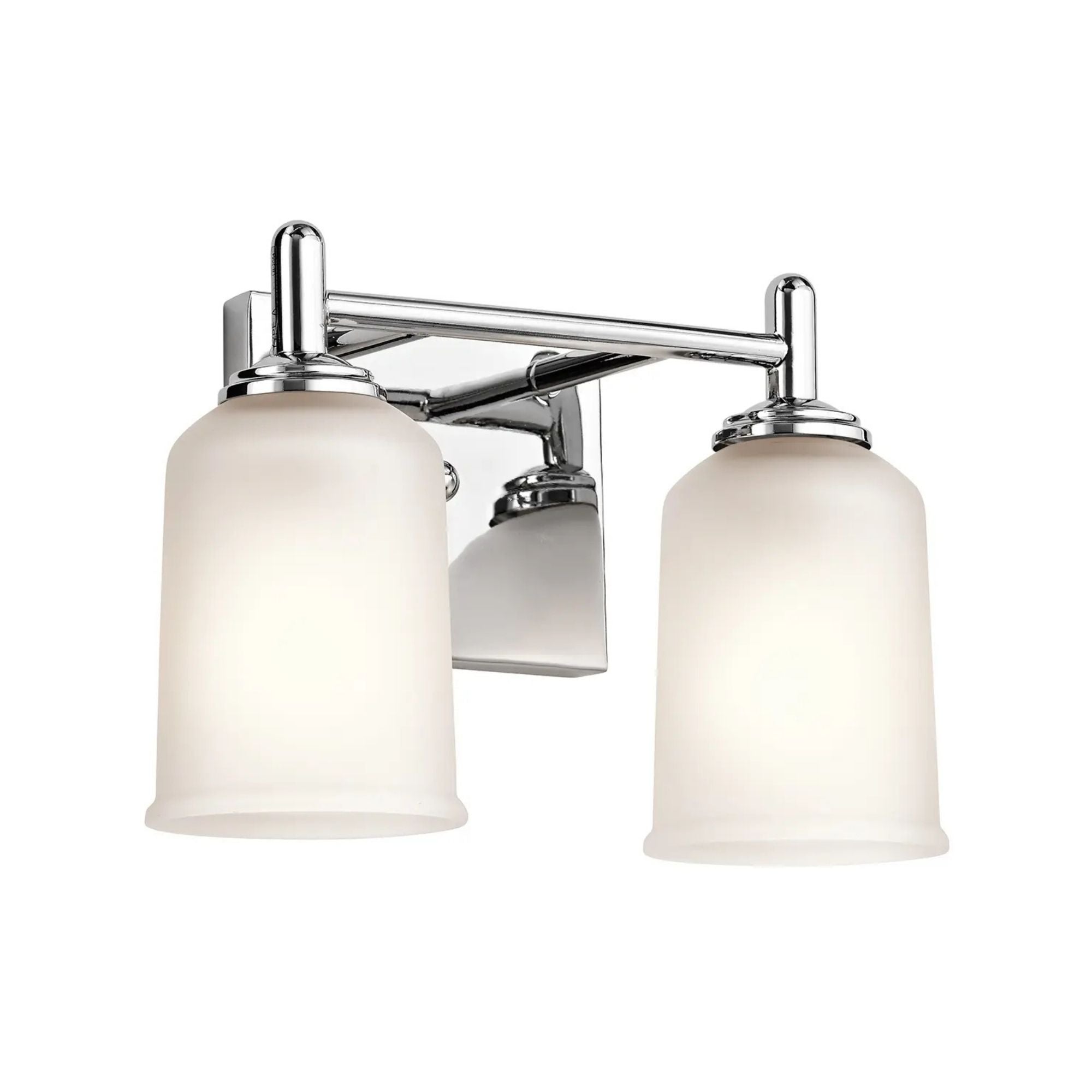 Shailene 13" 2-Light Bath Vanity Light, Chrome Finish, Etched Glass