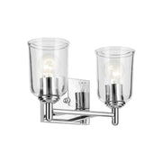 Shailene 13" 2-Light Bath Vanity Light, Chrome Finish, Clear Glass