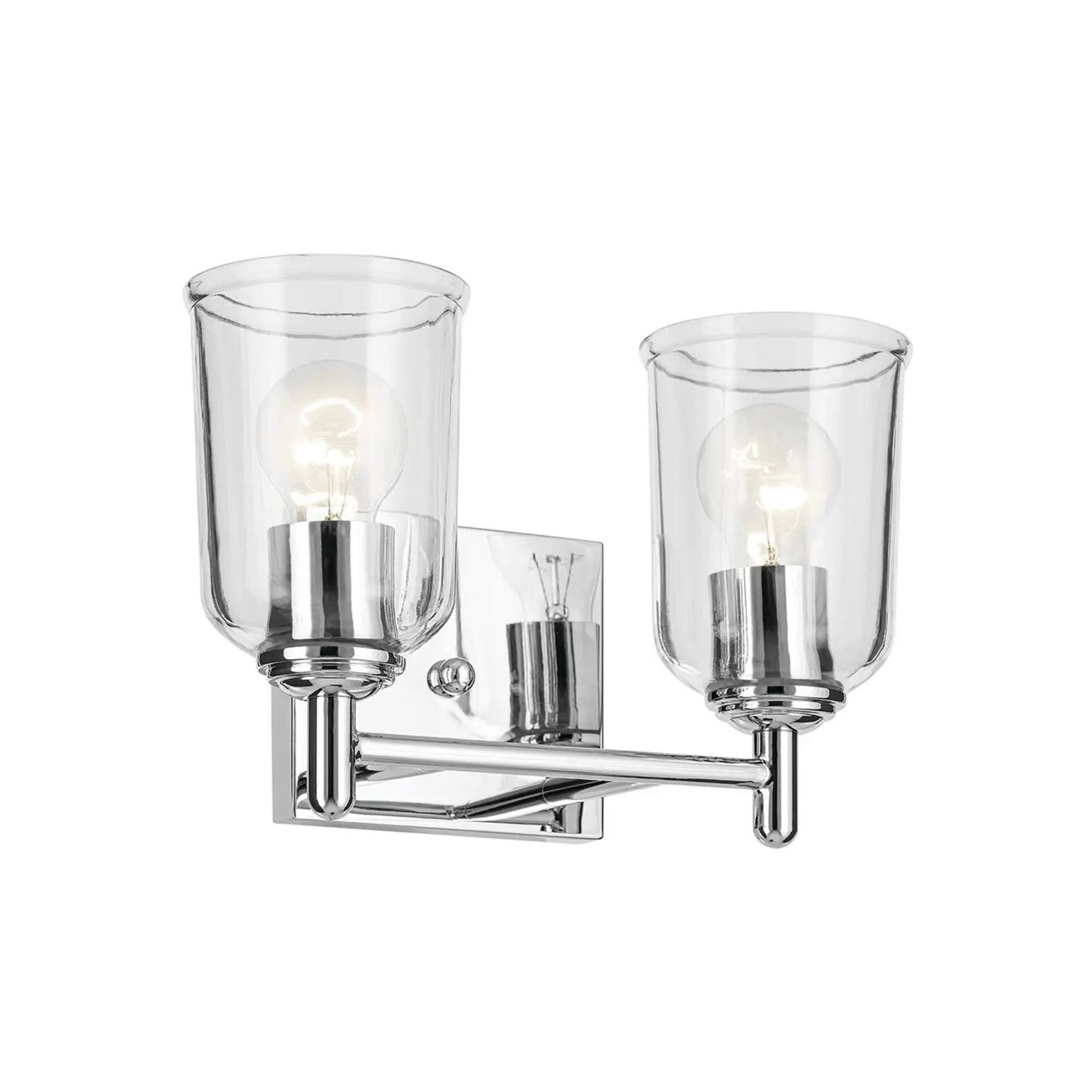 Shailene 13" 2-Light Bath Vanity Light, Chrome Finish, Clear Glass